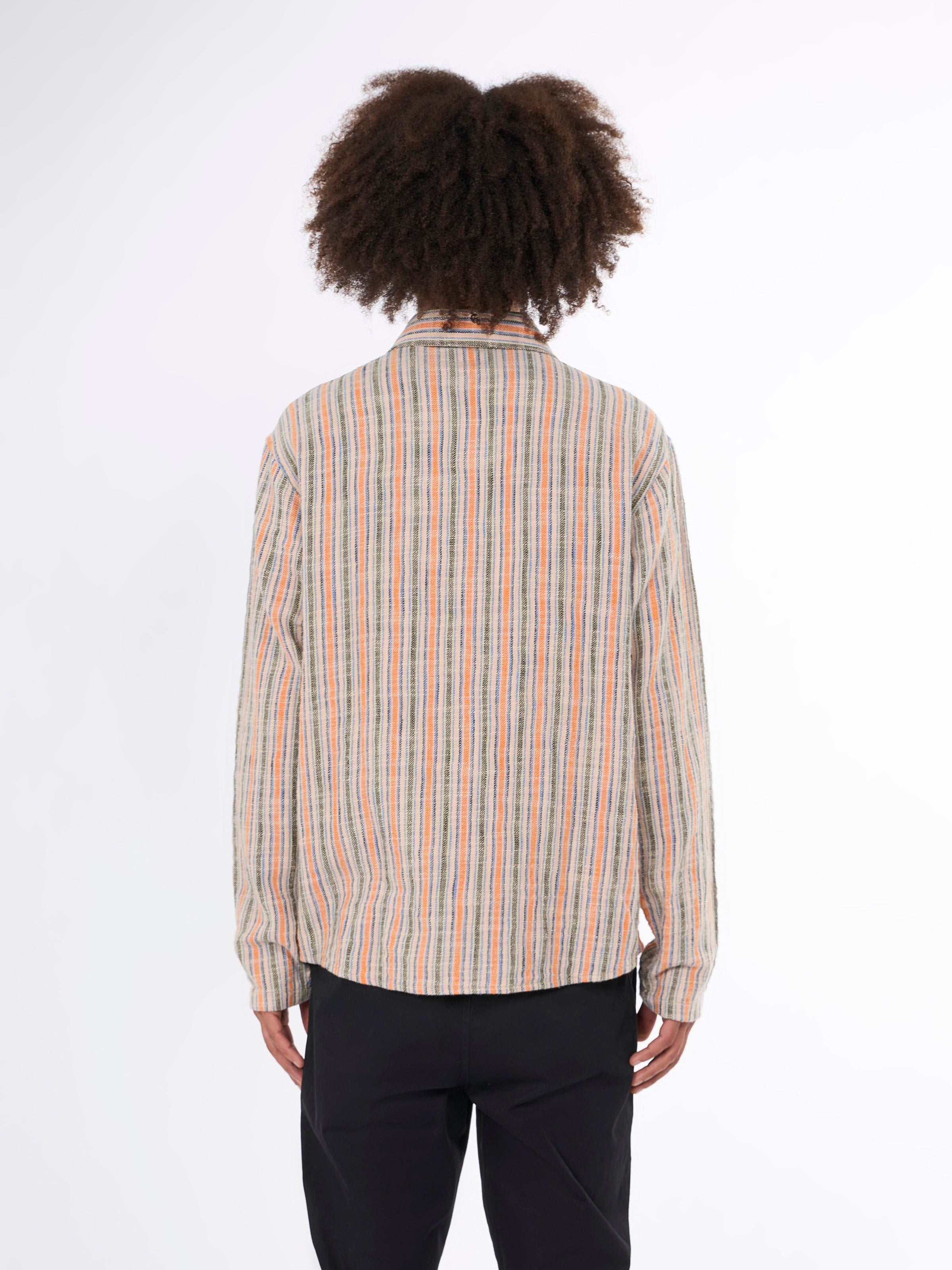 Kenntnisgekottonbekleidung - locker gewebte Striped Overshirt - Gots/Vegan - Multi -Farbe
