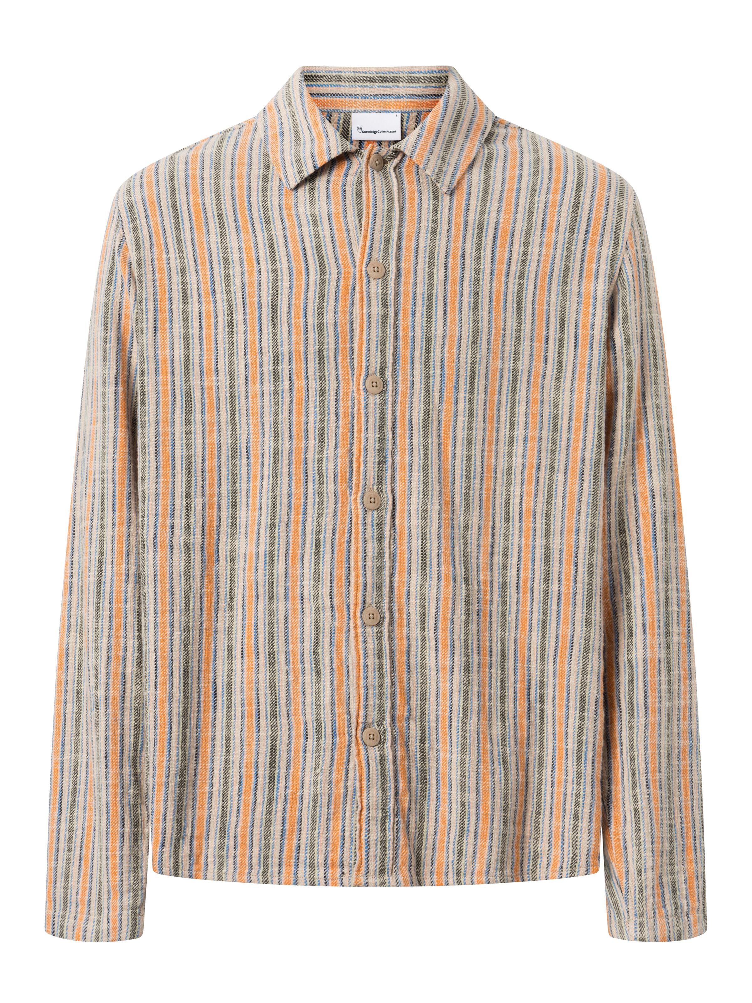 Kenntnisgekottonbekleidung - locker gewebte Striped Overshirt - Gots/Vegan - Multi -Farbe