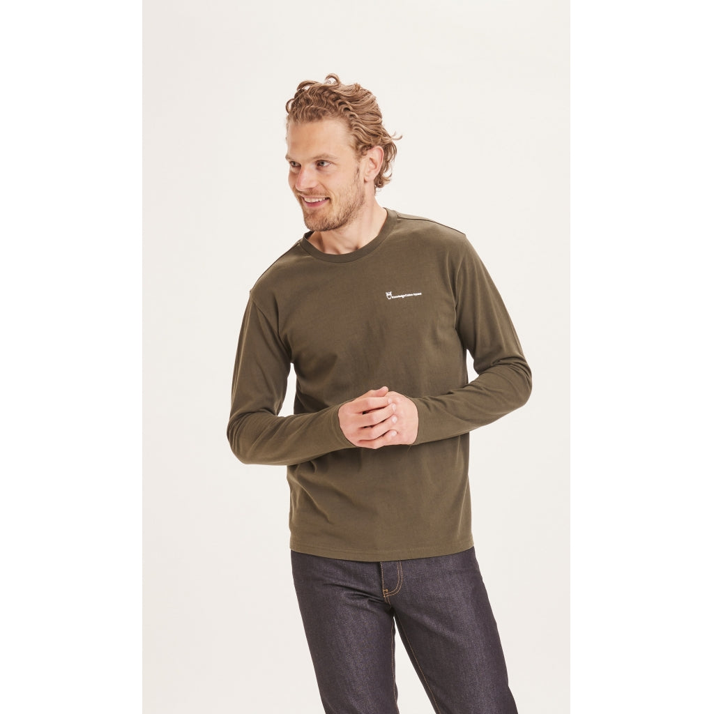 KnowledgeCotton Apparel LOCUST markentypisches LS-T-Shirt mit Bergrückenaufdruck