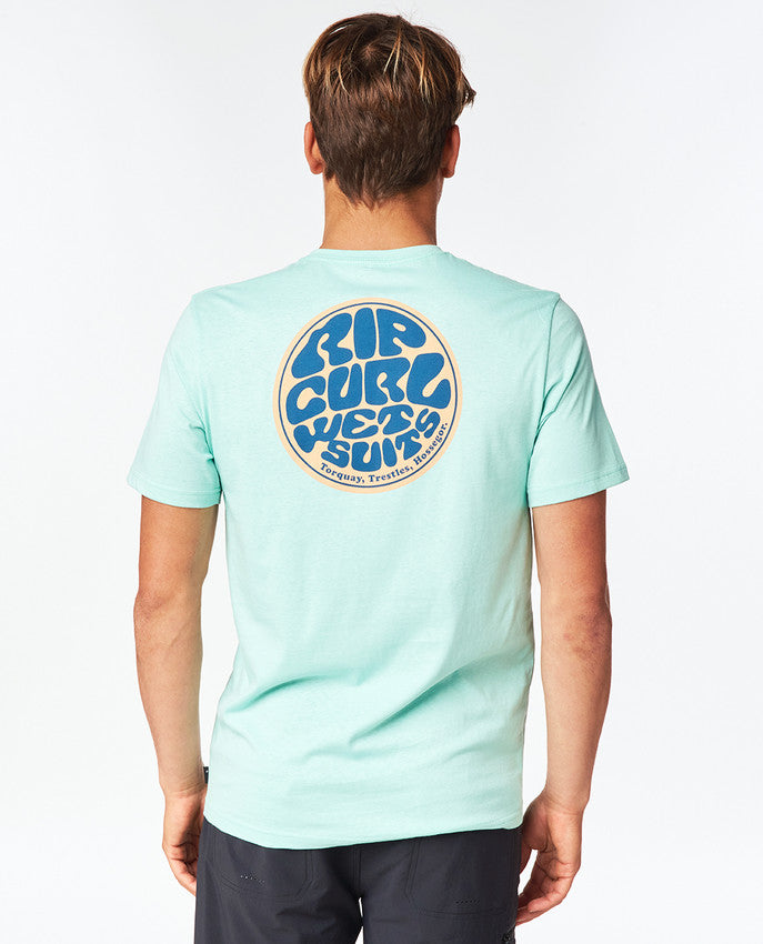 Rip Curl – künstlerisches T-Shirt – gewaschenes Aqua