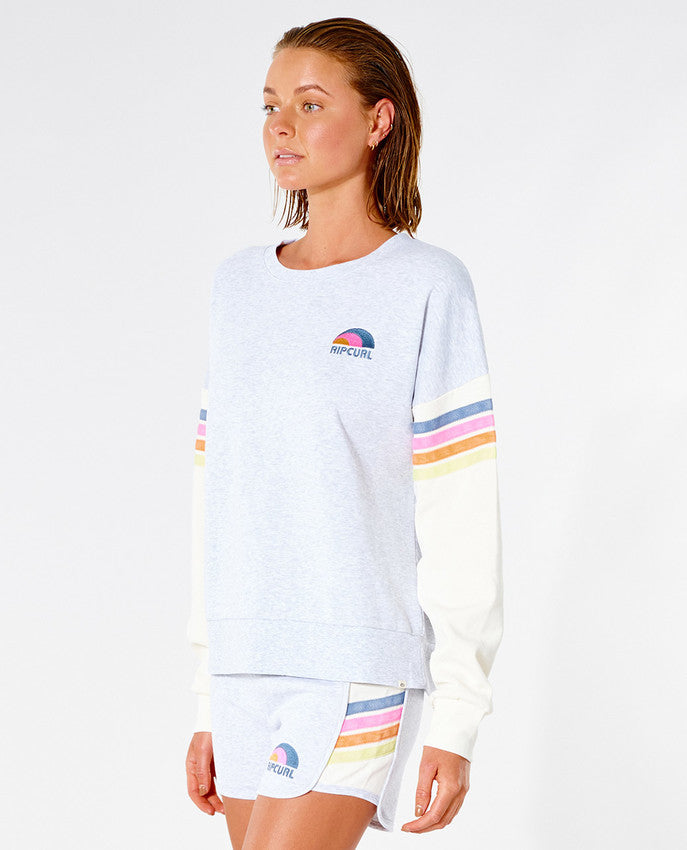 Rip Curl - surf revival wave crew - light gray heat