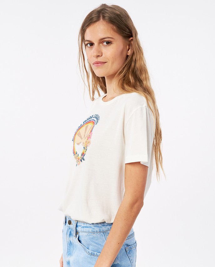 Rip Curl - surf revival 70s tee - bone