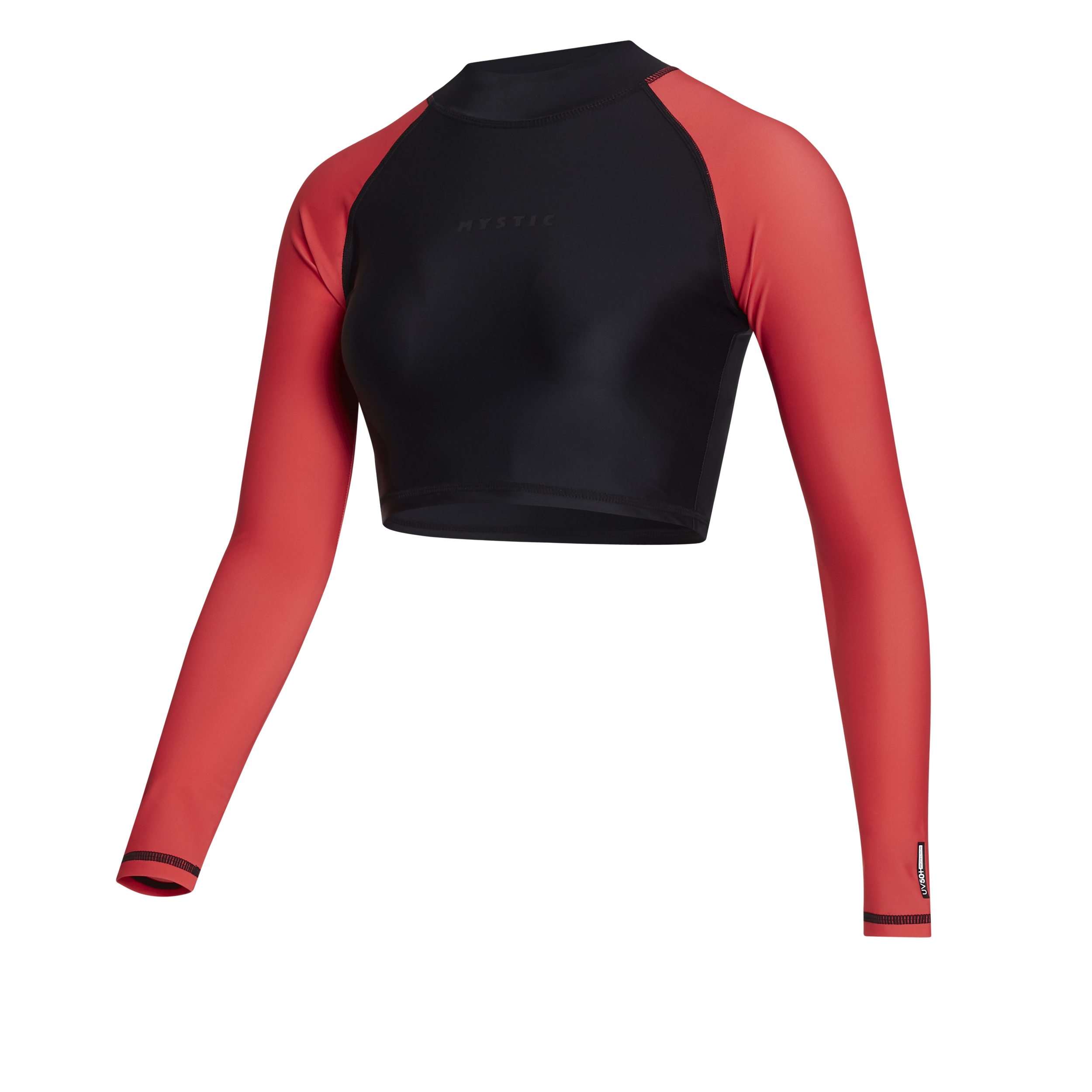 Mystic - Jayde L/S Crop Rashvest - Black/Red