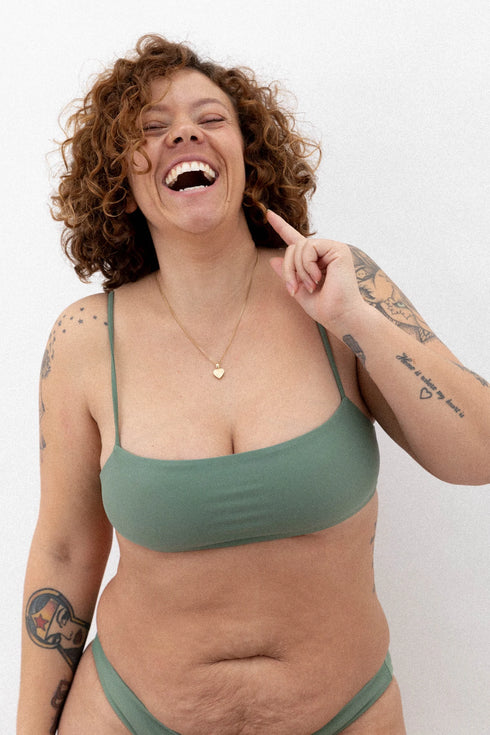 Copenhagen Cartel - Sanur adjustable straps bikini top bandeau - Army