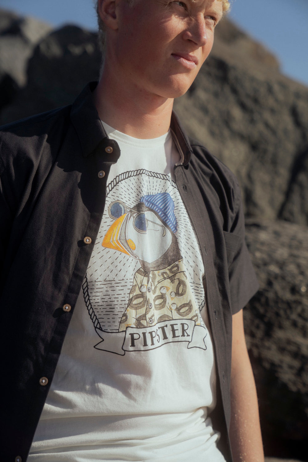 Lakor - Puffin Pipster T-Shirt (Off White)