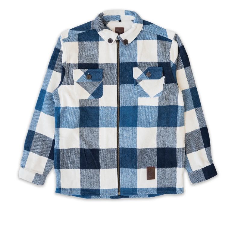 Lakor - Flannel Shirt Jacket Blue