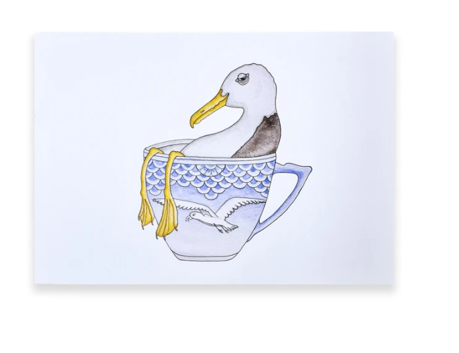 Lakor - Seagul in a Cup Postcard