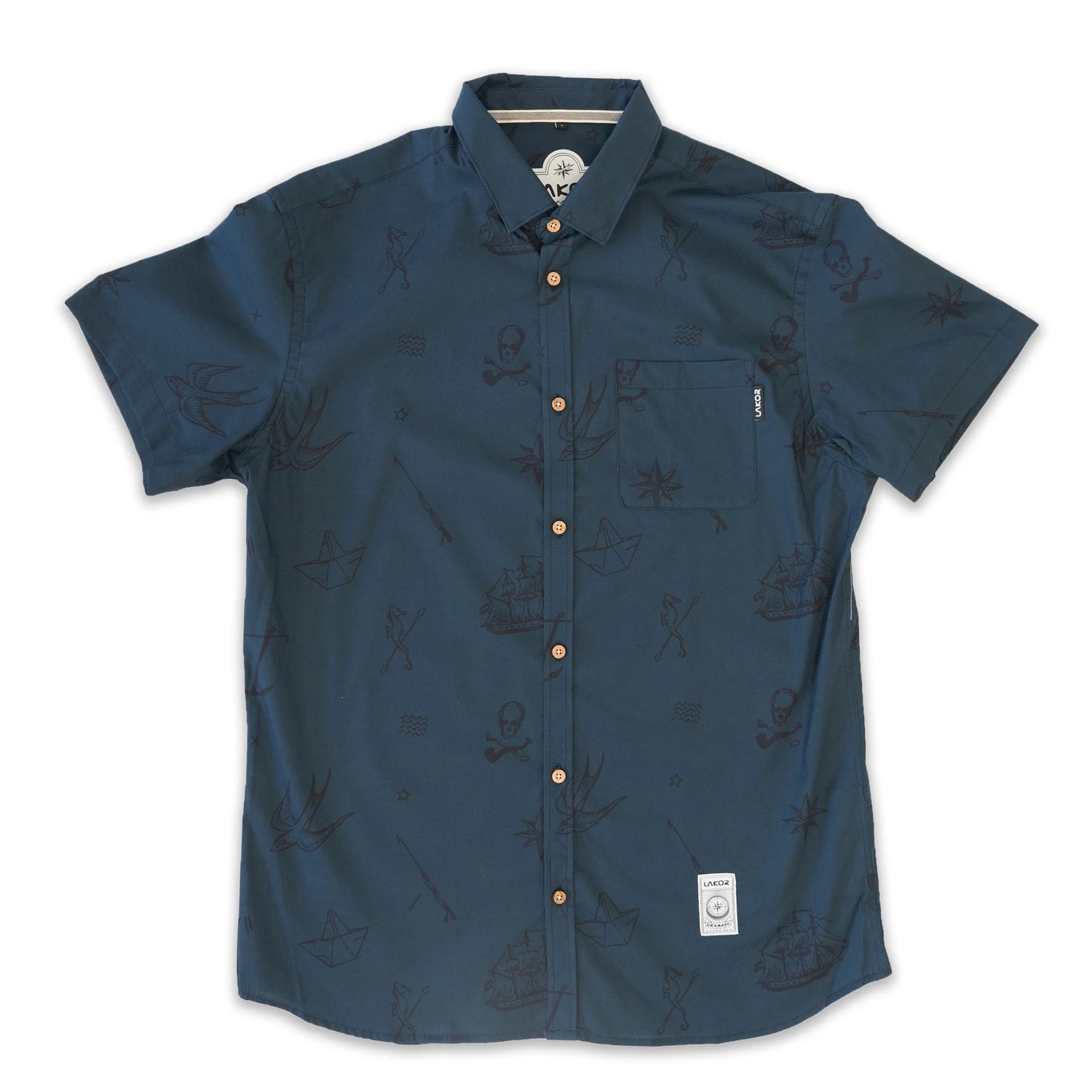 Lakor - Tattoo shirt Navy Short Sleeve