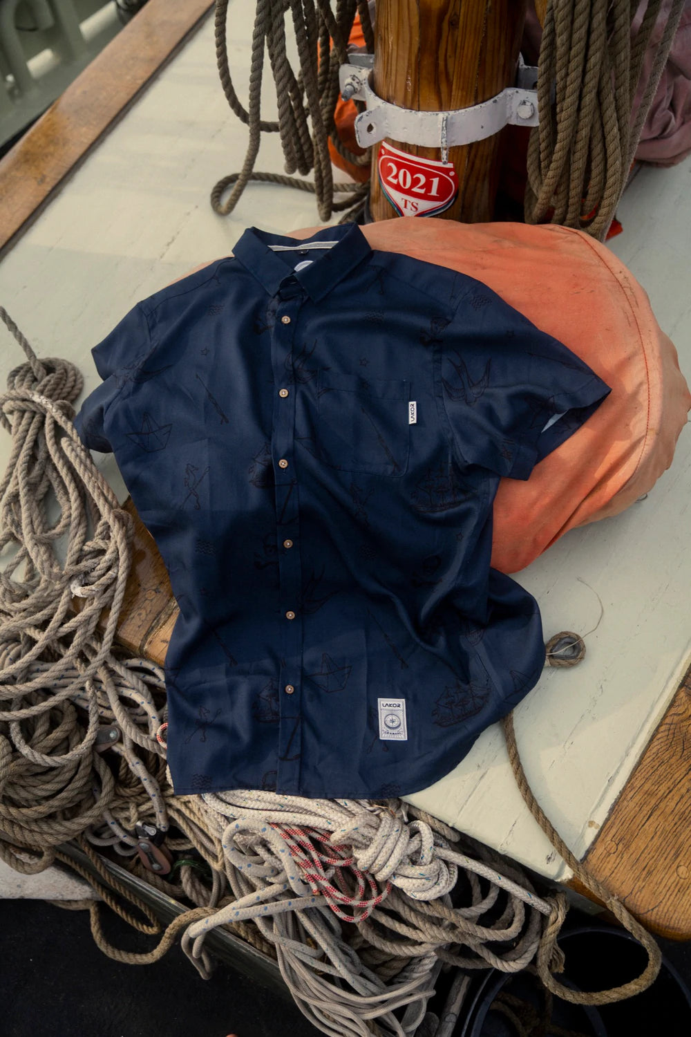 Lakor - Tattoo shirt Navy Short Sleeve