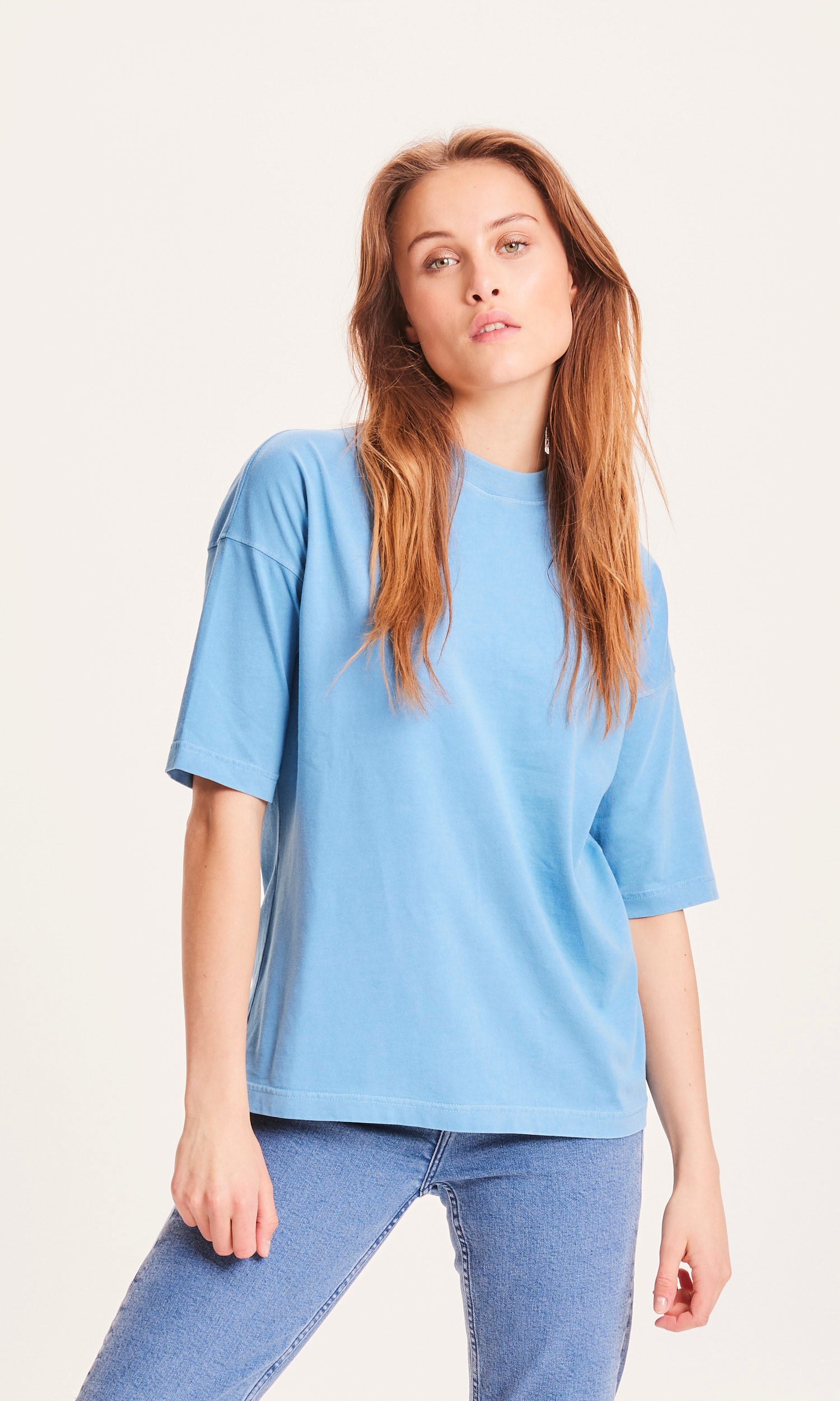 KnowledgeCotton Apparel - Nuance by nature T-shirt - Alaskan Blue