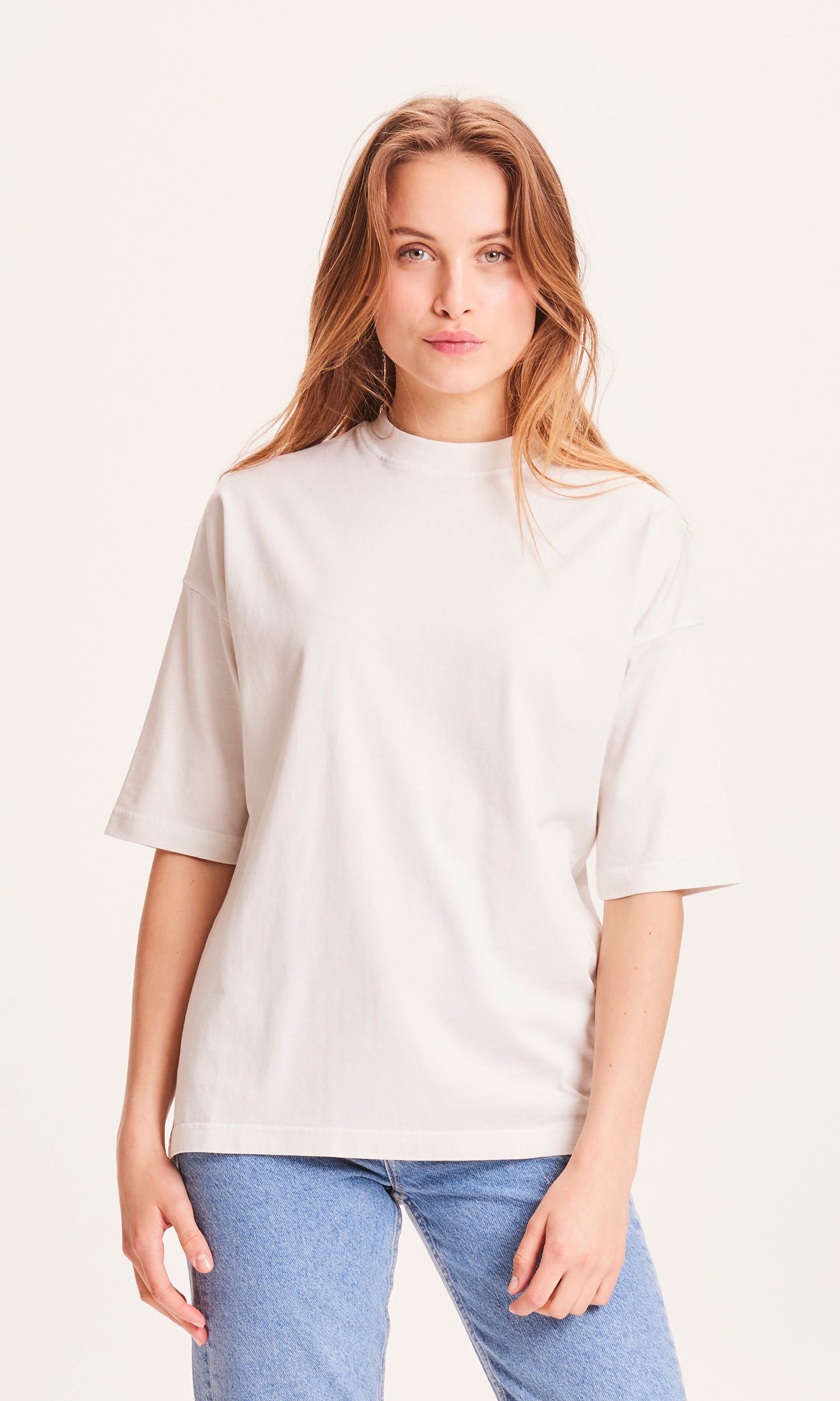 Knowledge Cotton Apparel - Nuance von Natur aus t -Shirt - Buttercreme