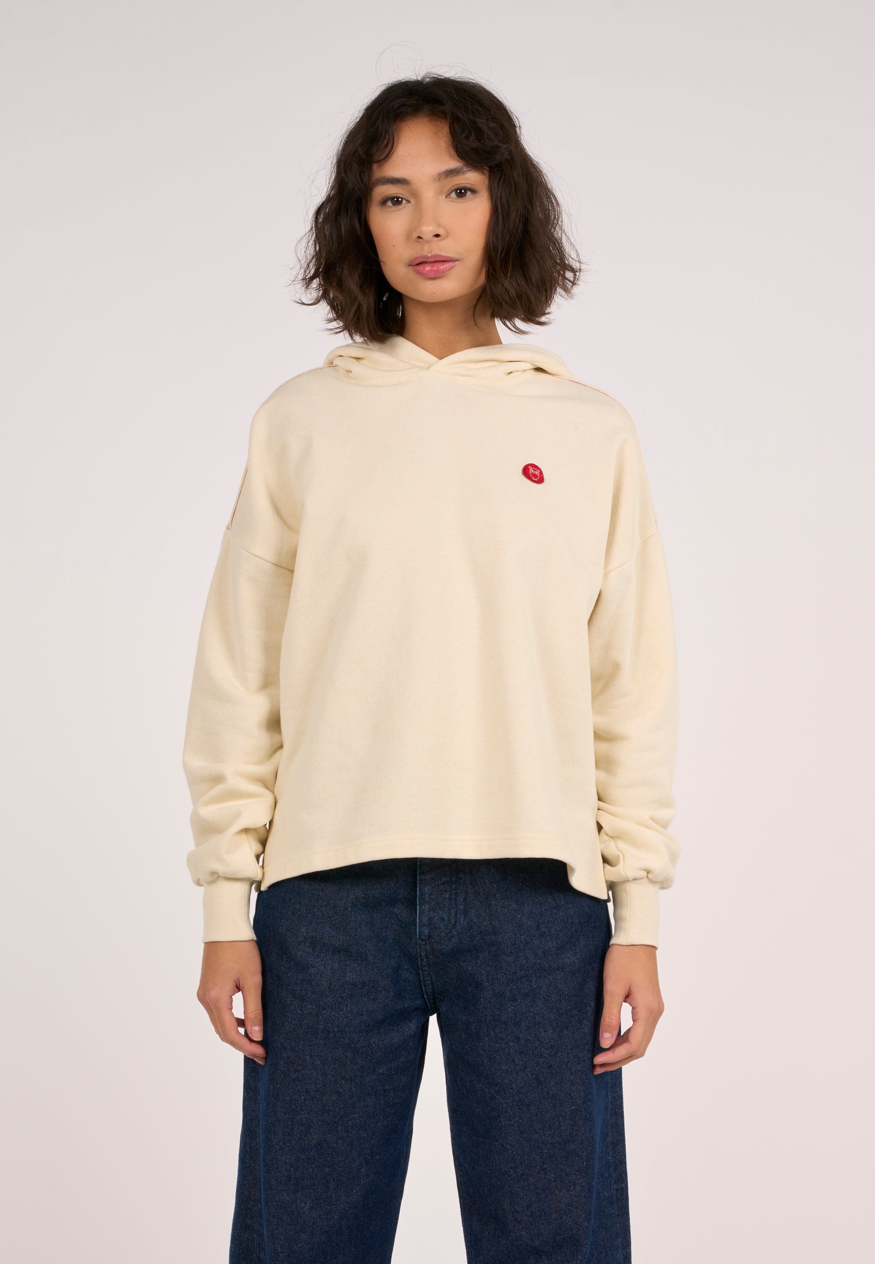 Knowledge Cotton Apparel Reborn Kapuzenpullover – Buttercreme