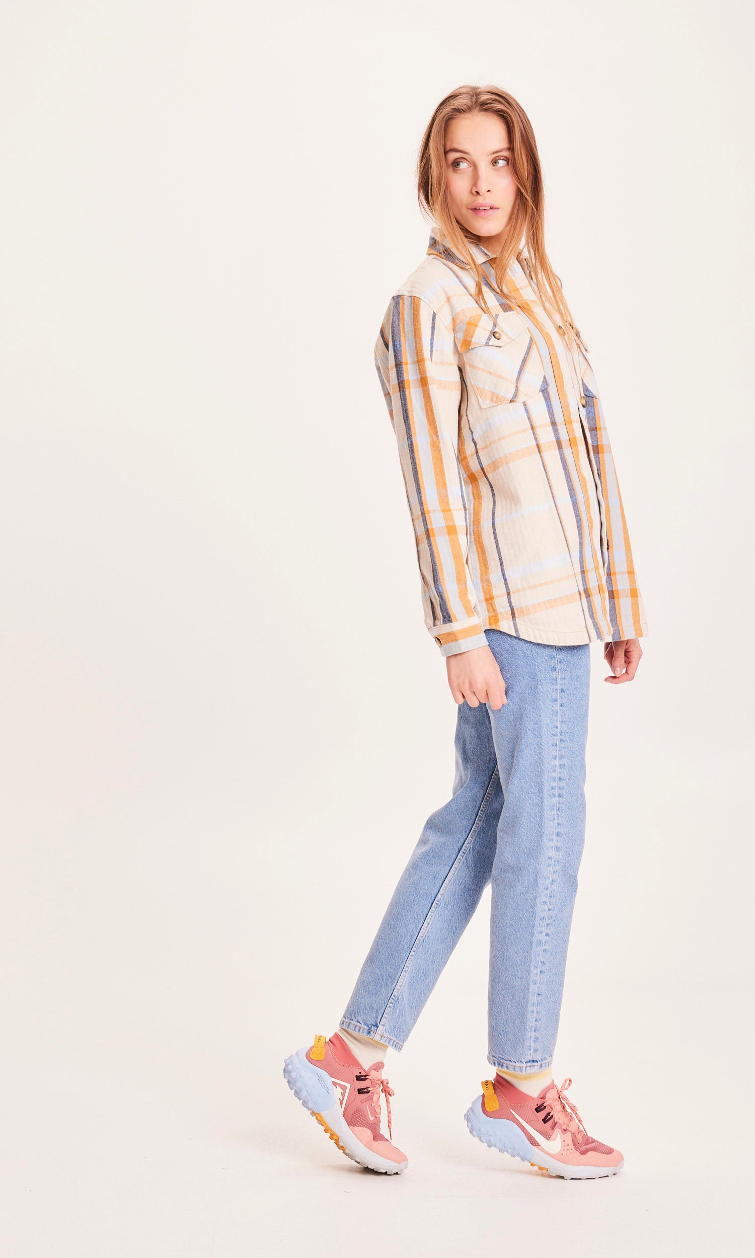 KnowledgeCotton Apparel LILLIAN kariertes Überhemd – GOTS/Vegan