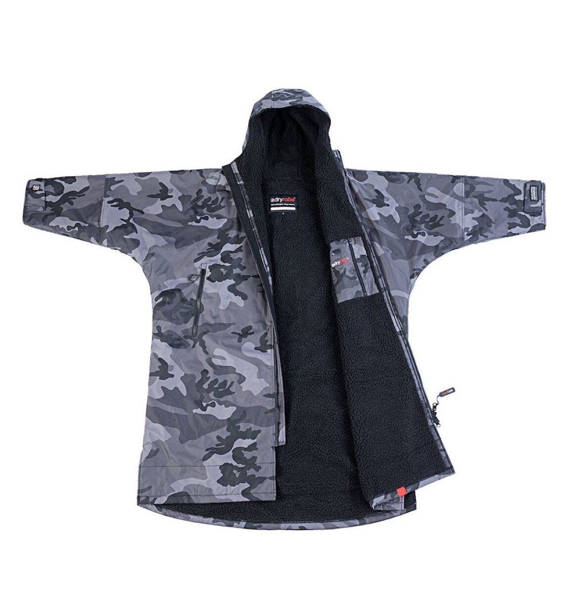 Dryrobe advance long sleeve poncho | adults | black/camo