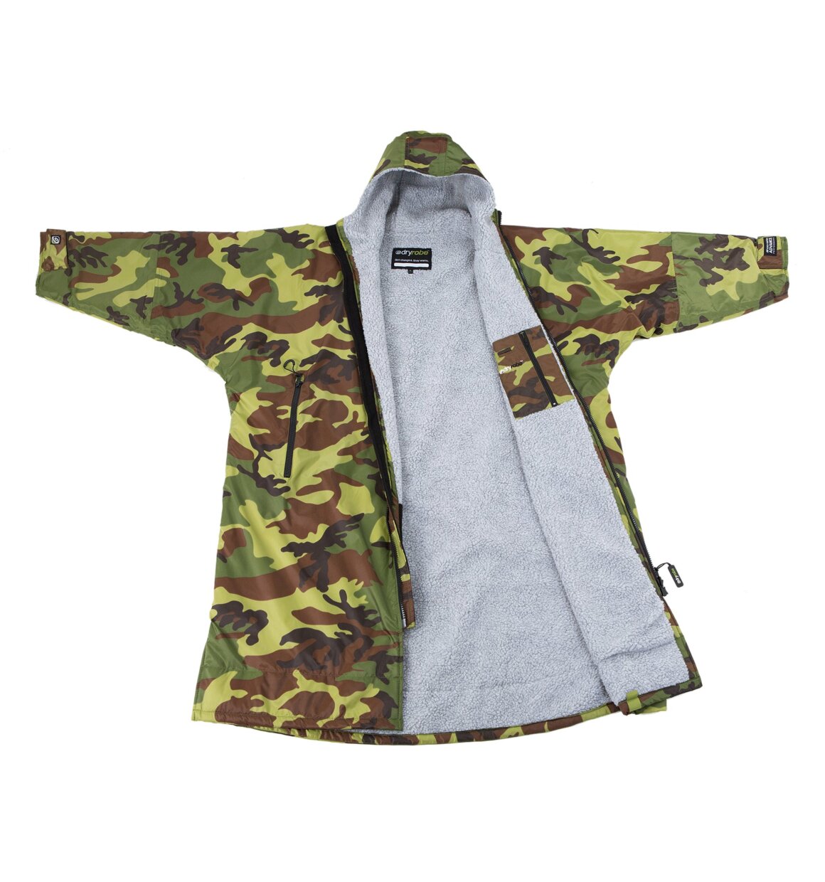 Dryrobe advance long sleeve poncho | adults | camo/grey