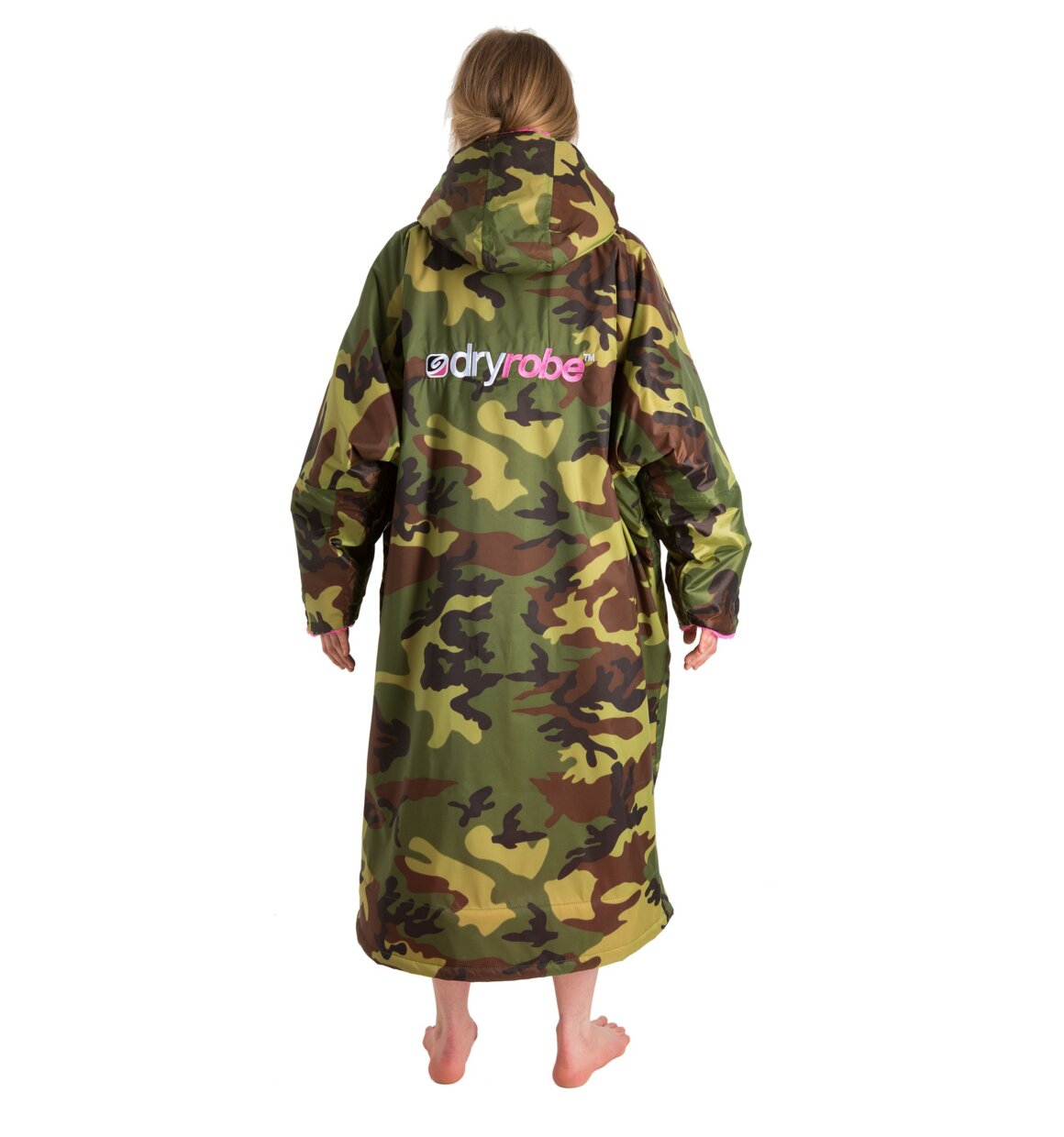 Dryrobe advance long sleeve poncho | adults | camo/pink