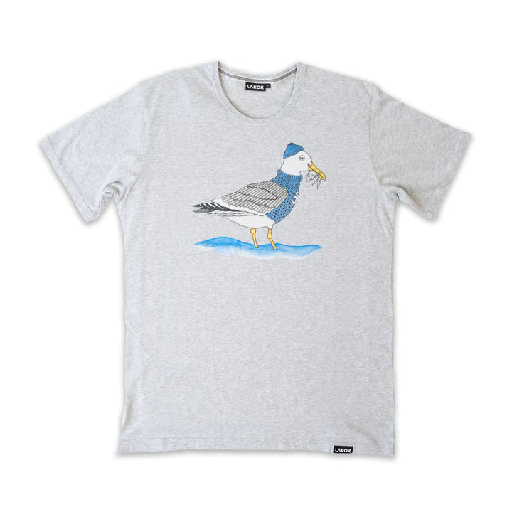 Lakor - Fishing Seagull - Light Gray Melange T-shirt
