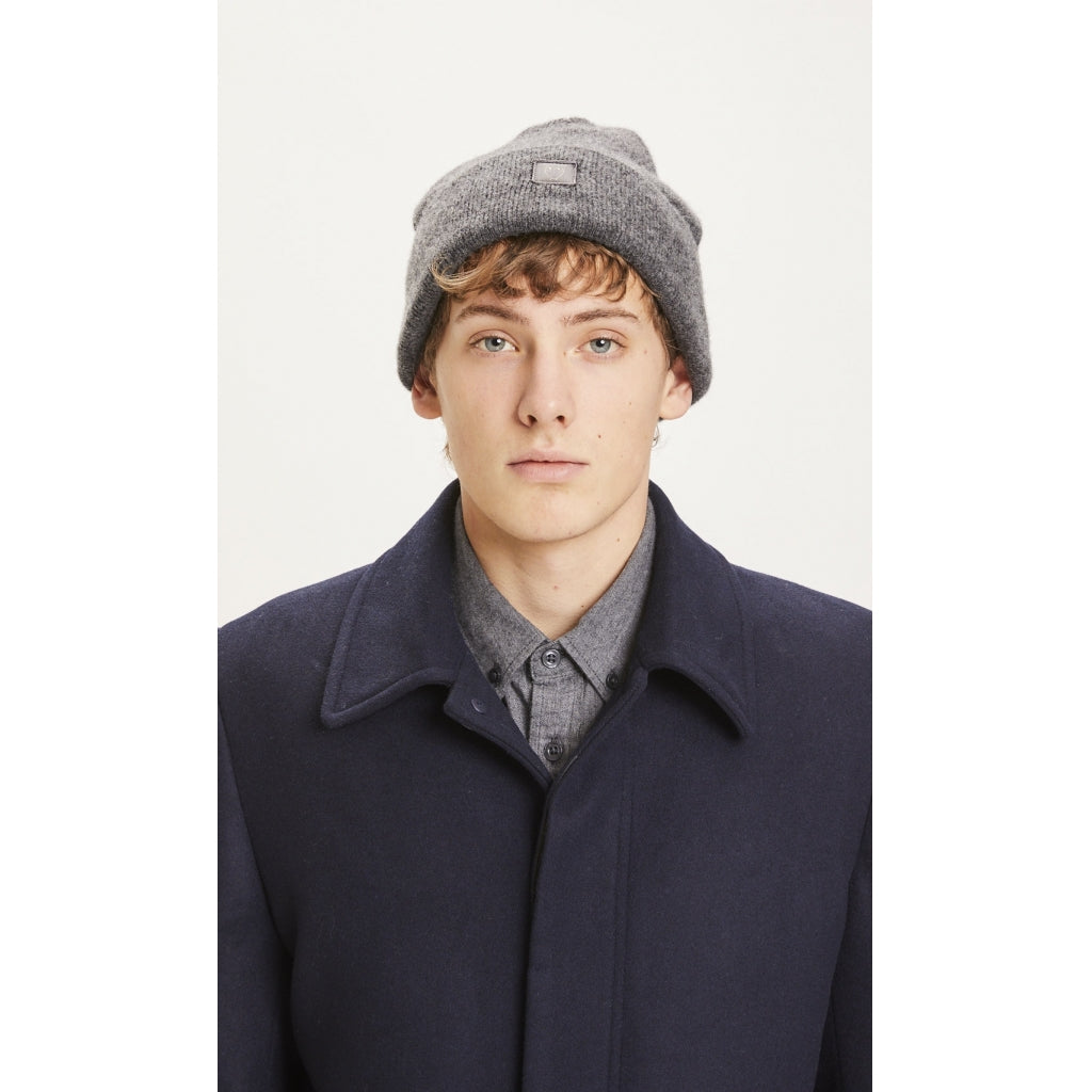 KnowledgeCotton Apparel LEAF Organic Wool Beanie Grey Melange