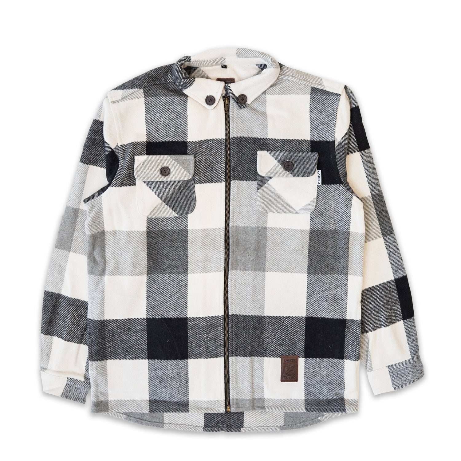 Lakor - Flannel Shirt Jacket grey/white