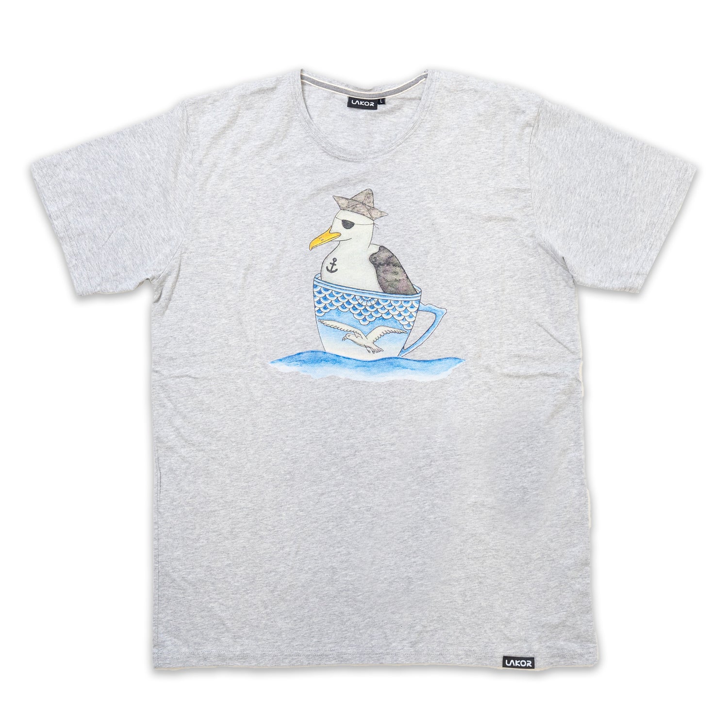Lakor - Sailing Seagull (Light Grey) T-shirt