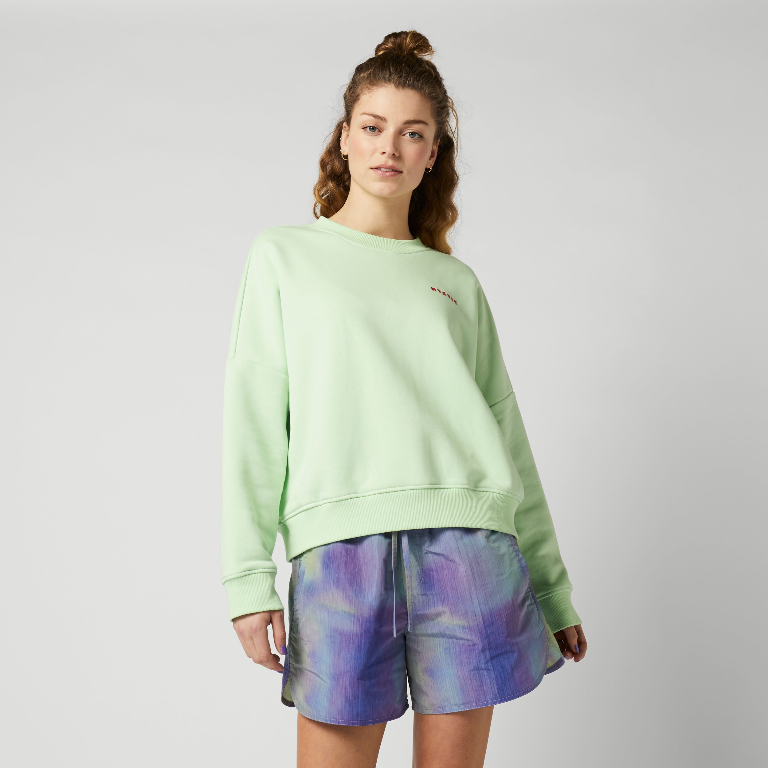Mystic - Dropped Shoulder Crew Sweat Women - Lime Green