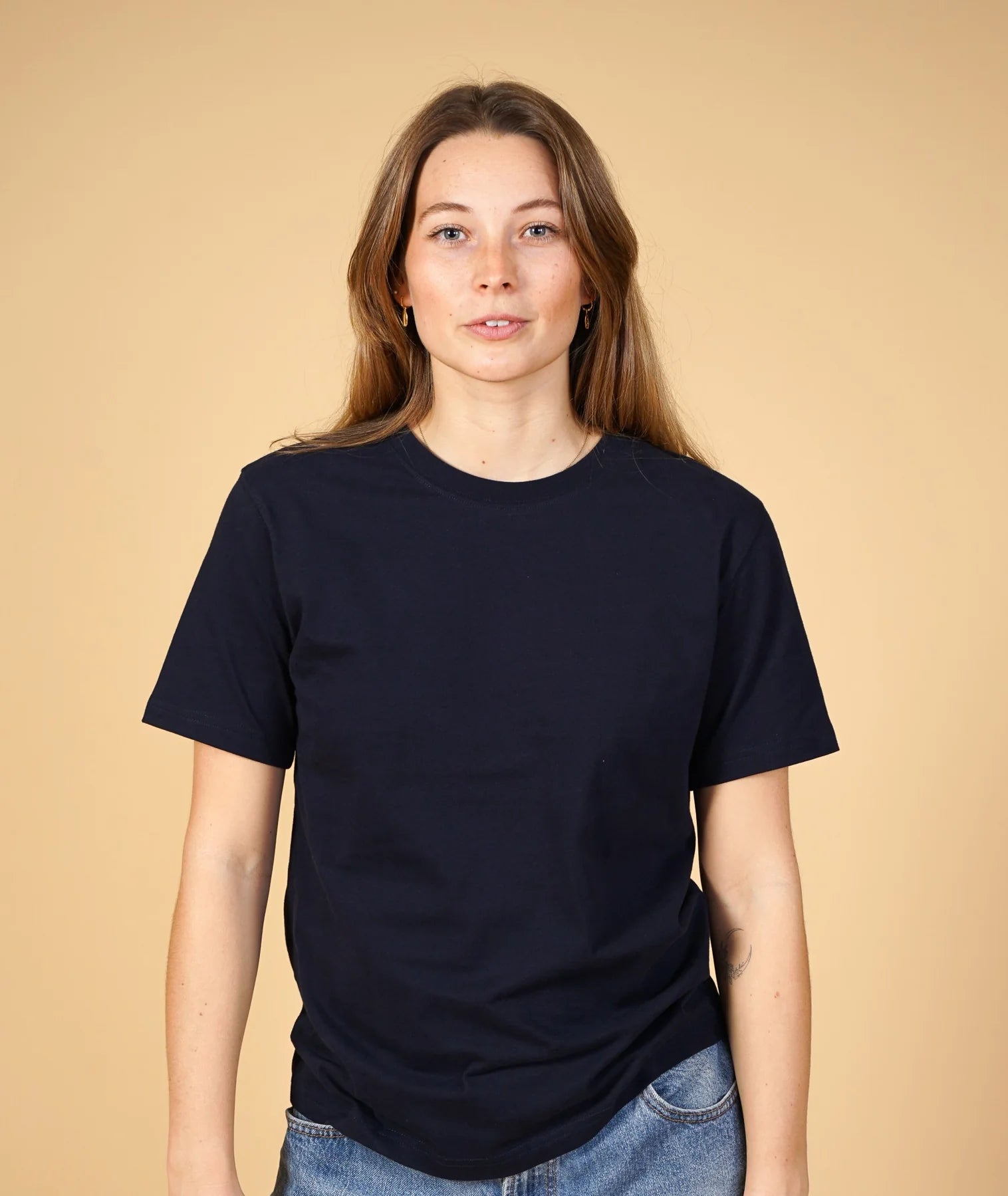 Basic-T-Shirt für Damen aus gebürstetem Material