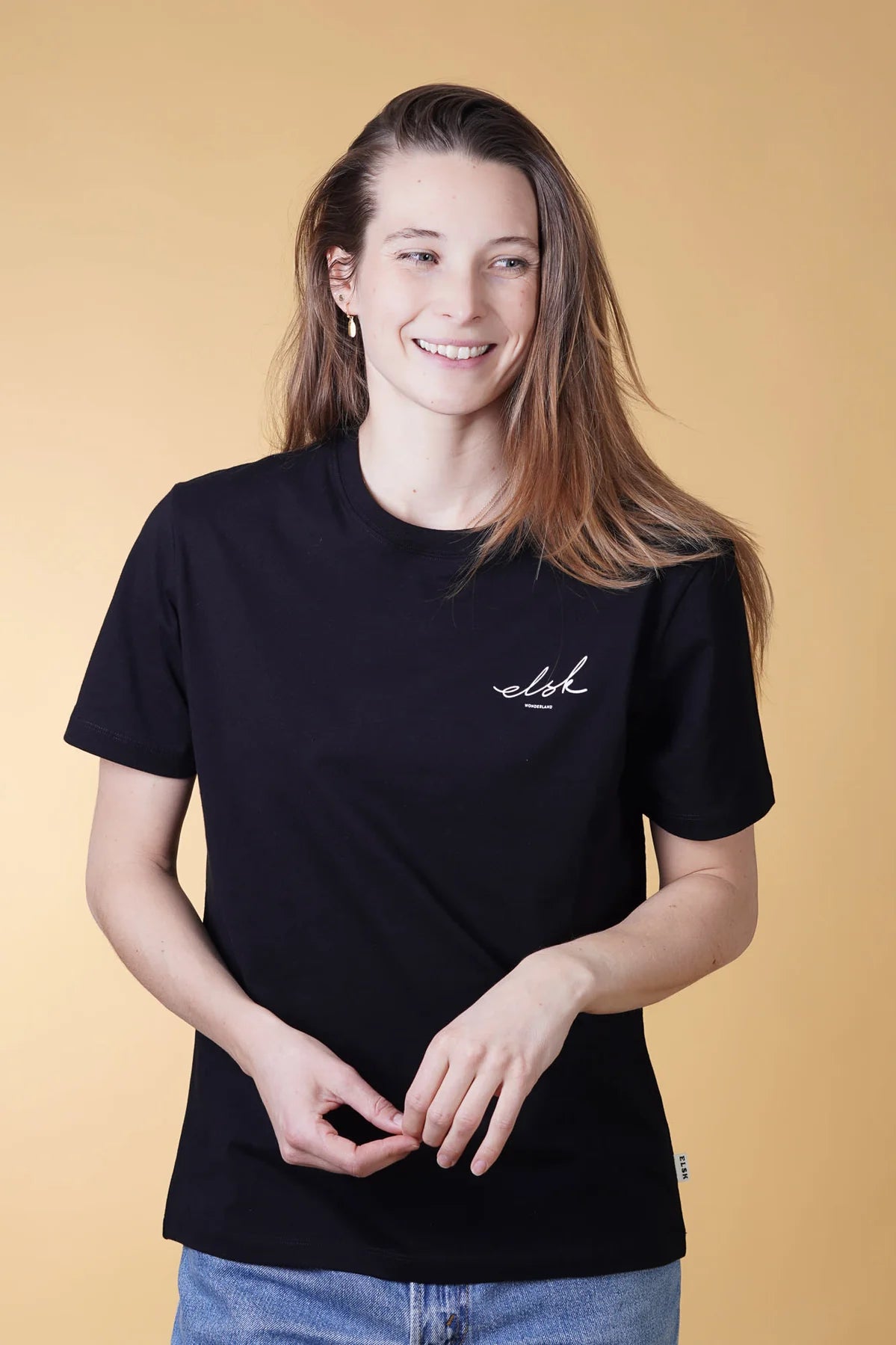 Signiertes Basic-Freizeit-T-Shirt für Damen