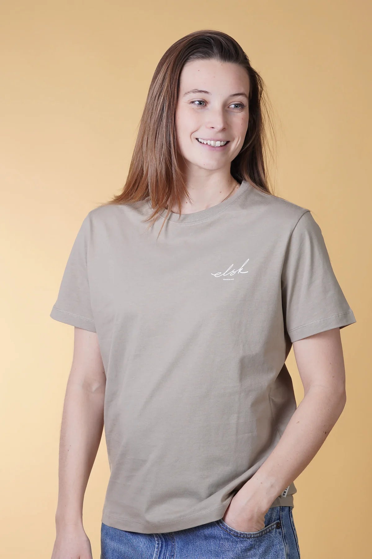 Signiertes Basic-Freizeit-T-Shirt für Damen