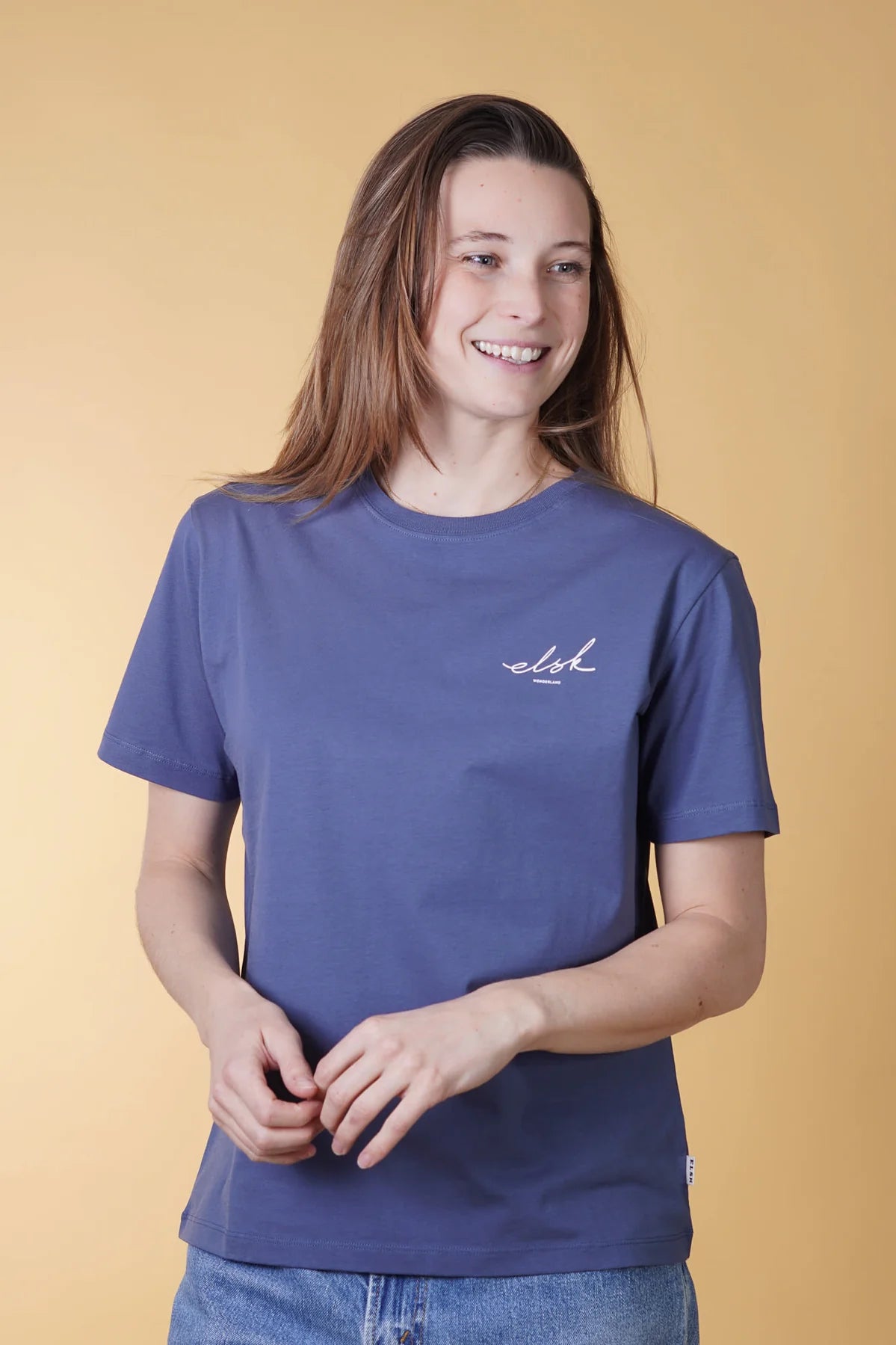 Signiertes Basic-Freizeit-T-Shirt für Damen
