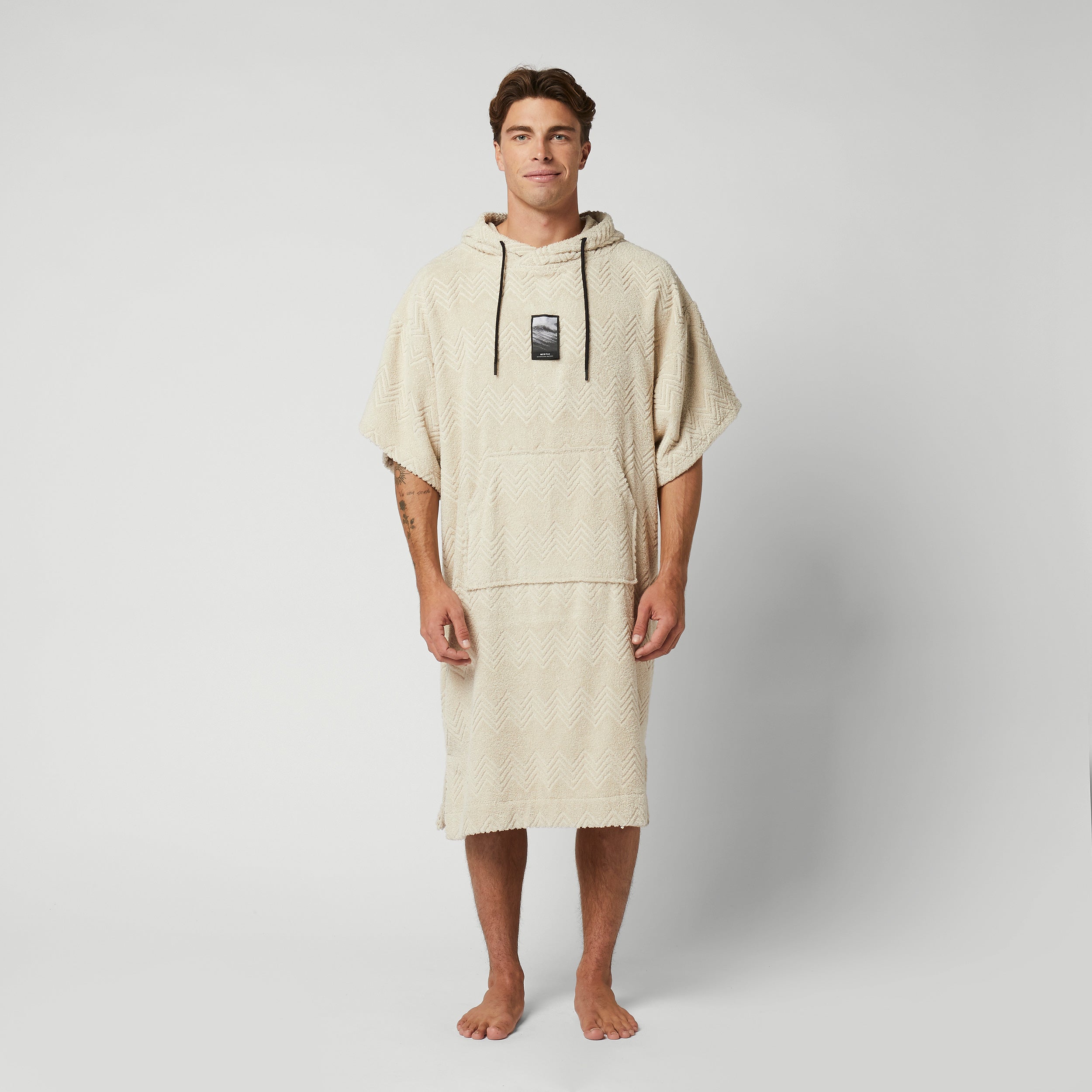 Poncho-Jacquard – gebrochenes Weiß