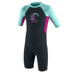 Kleinkind Reactor-2 2mm Back Zip S/S Frühling – Mädchen – Schiefer/Beere/Seeglas