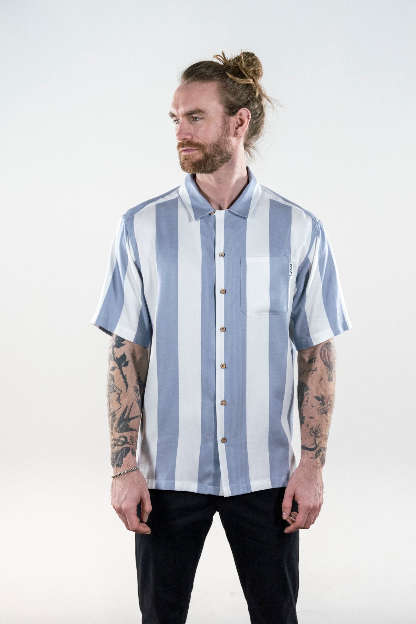 Bold Stripes Shirt (Light Blue) 