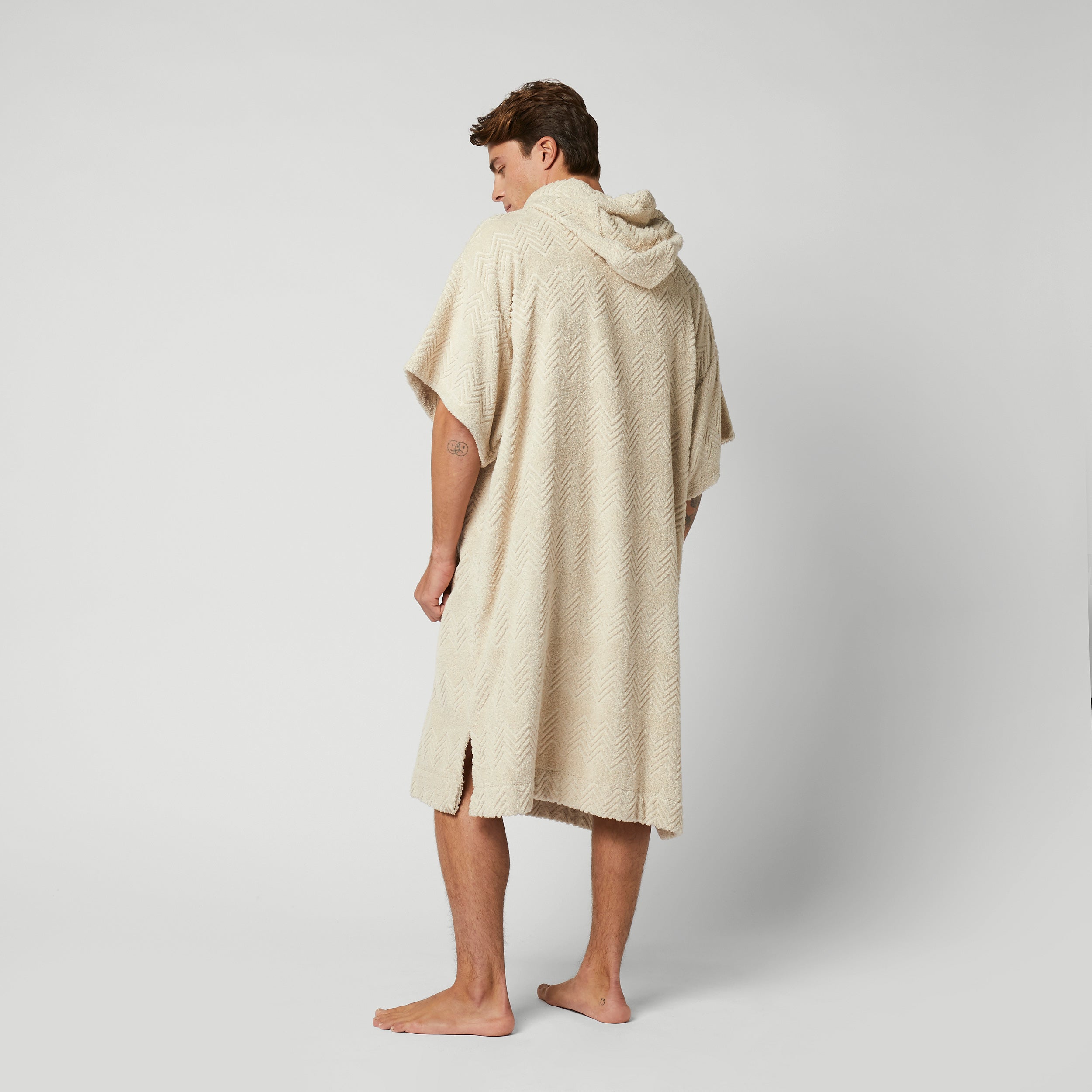 Poncho-Jacquard – gebrochenes Weiß