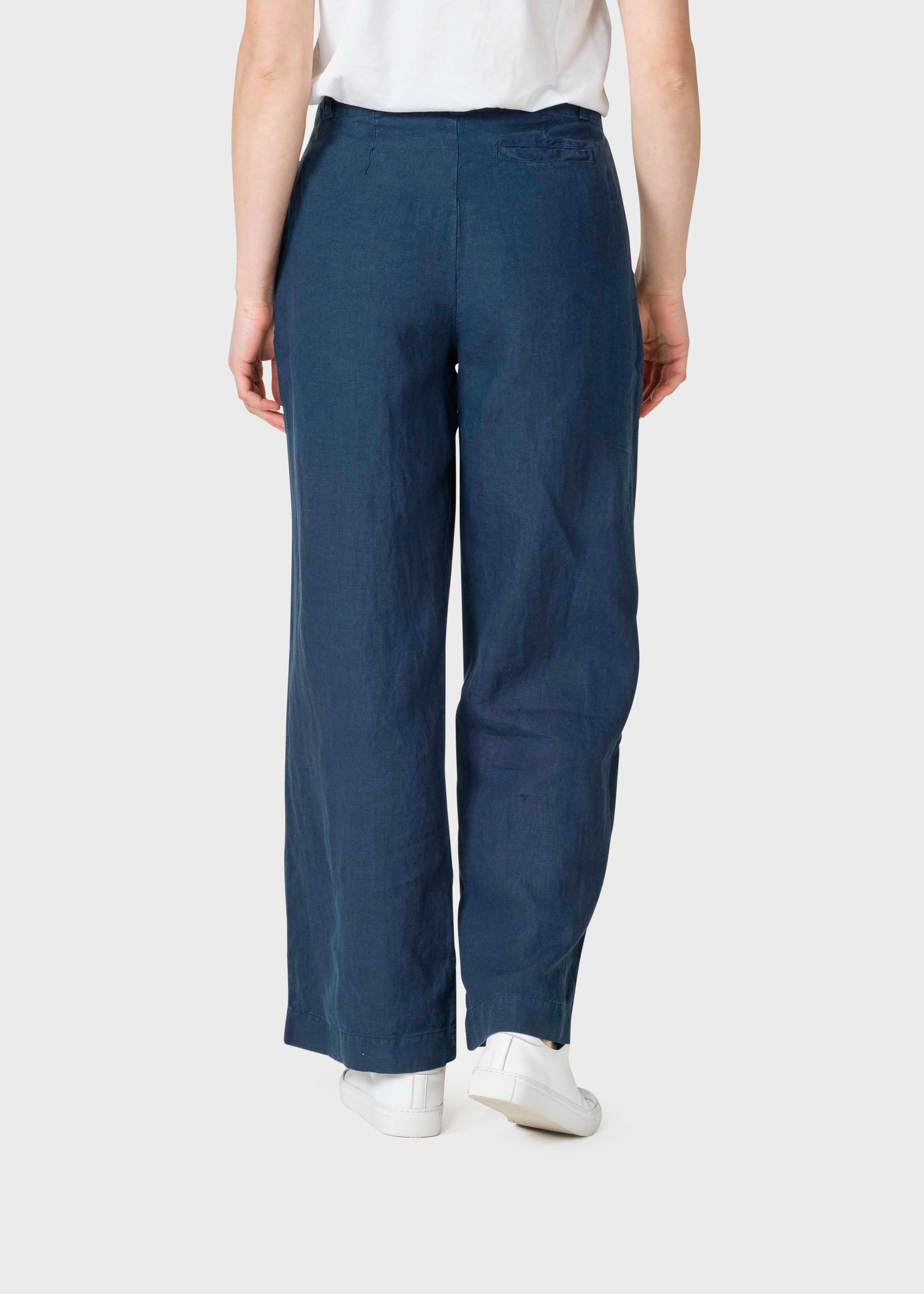 Ada Linen Pants - Navy