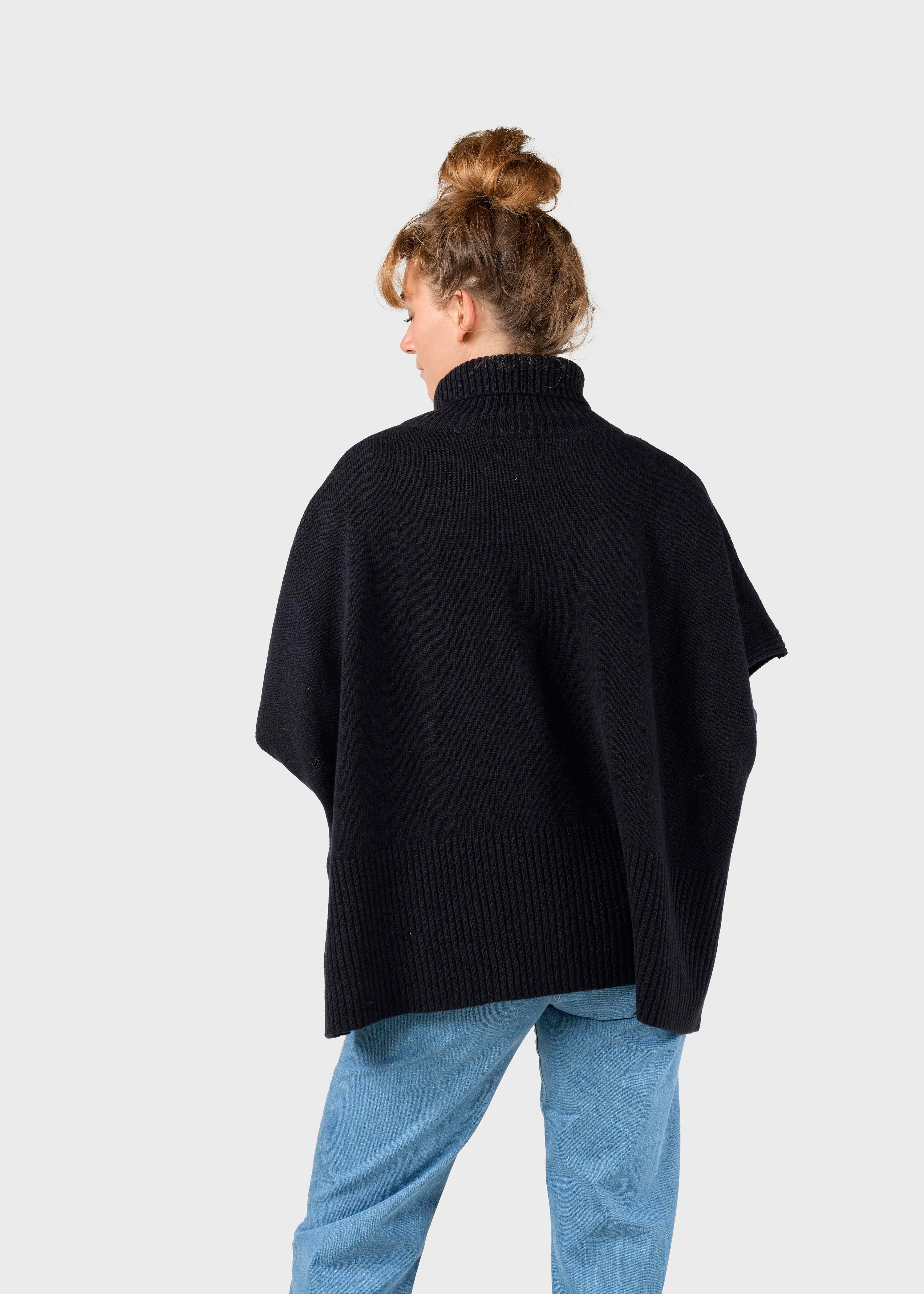 Alba Knit Poncho - Black