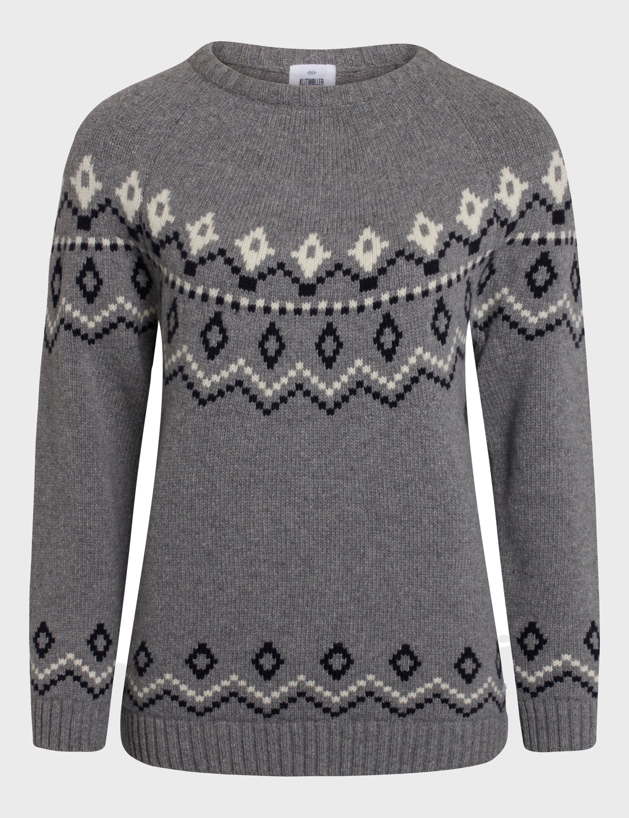Alina Knit - Light Grey/navy/cream