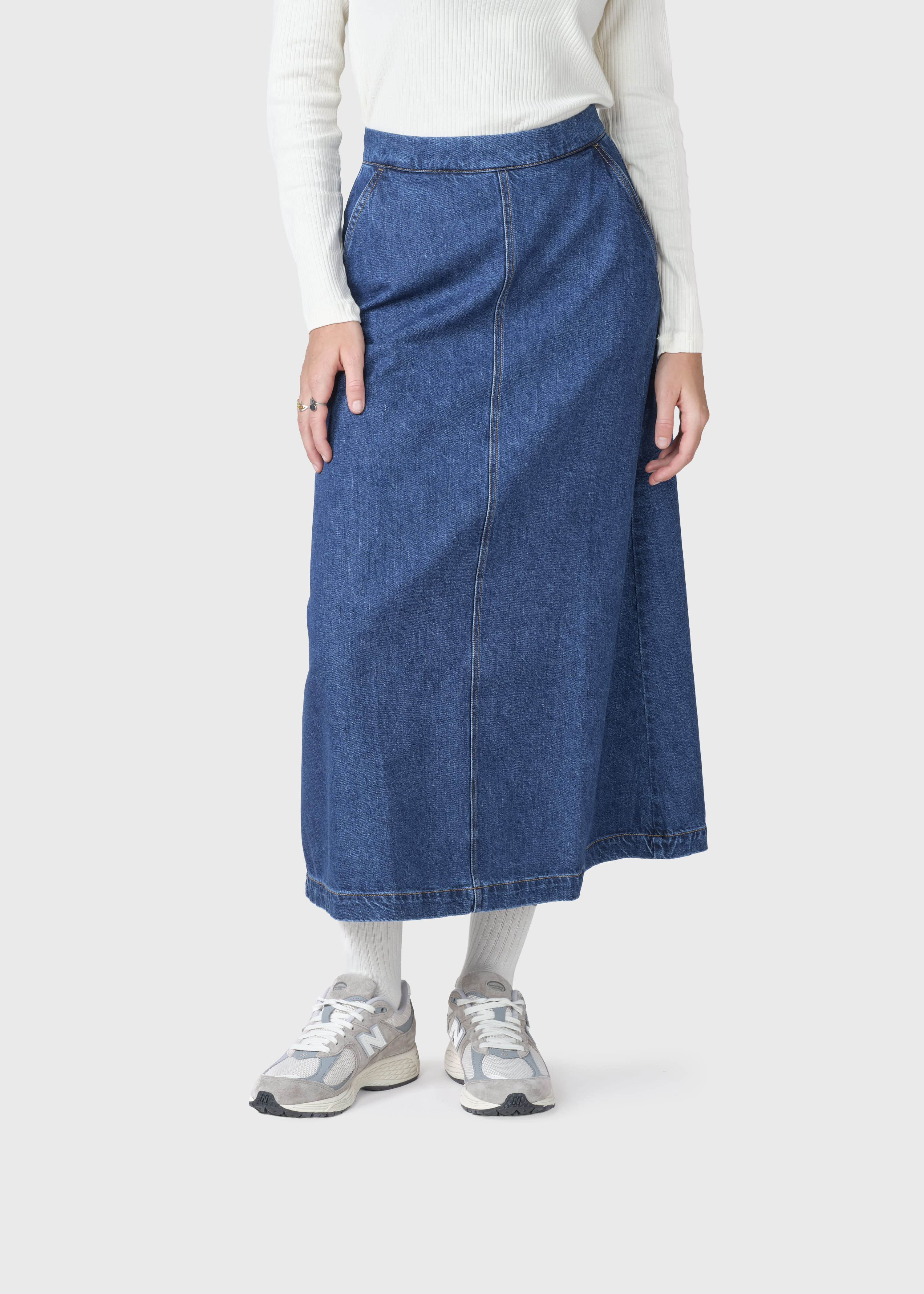 Amber Denim Skirt - Dark Blue Stonewash