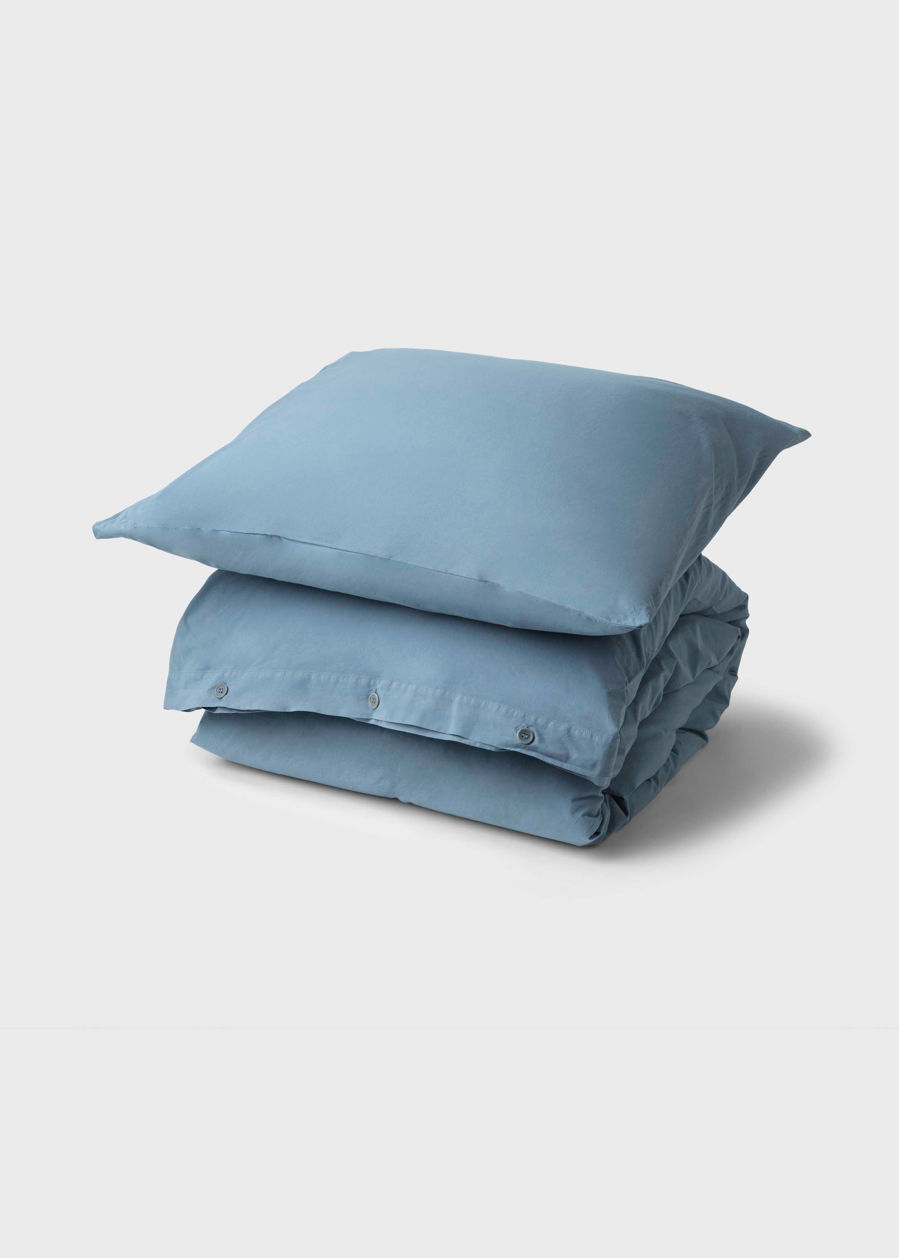 Bed Set - Plain - 140 X 220 + 60 X 70 - Light Blue