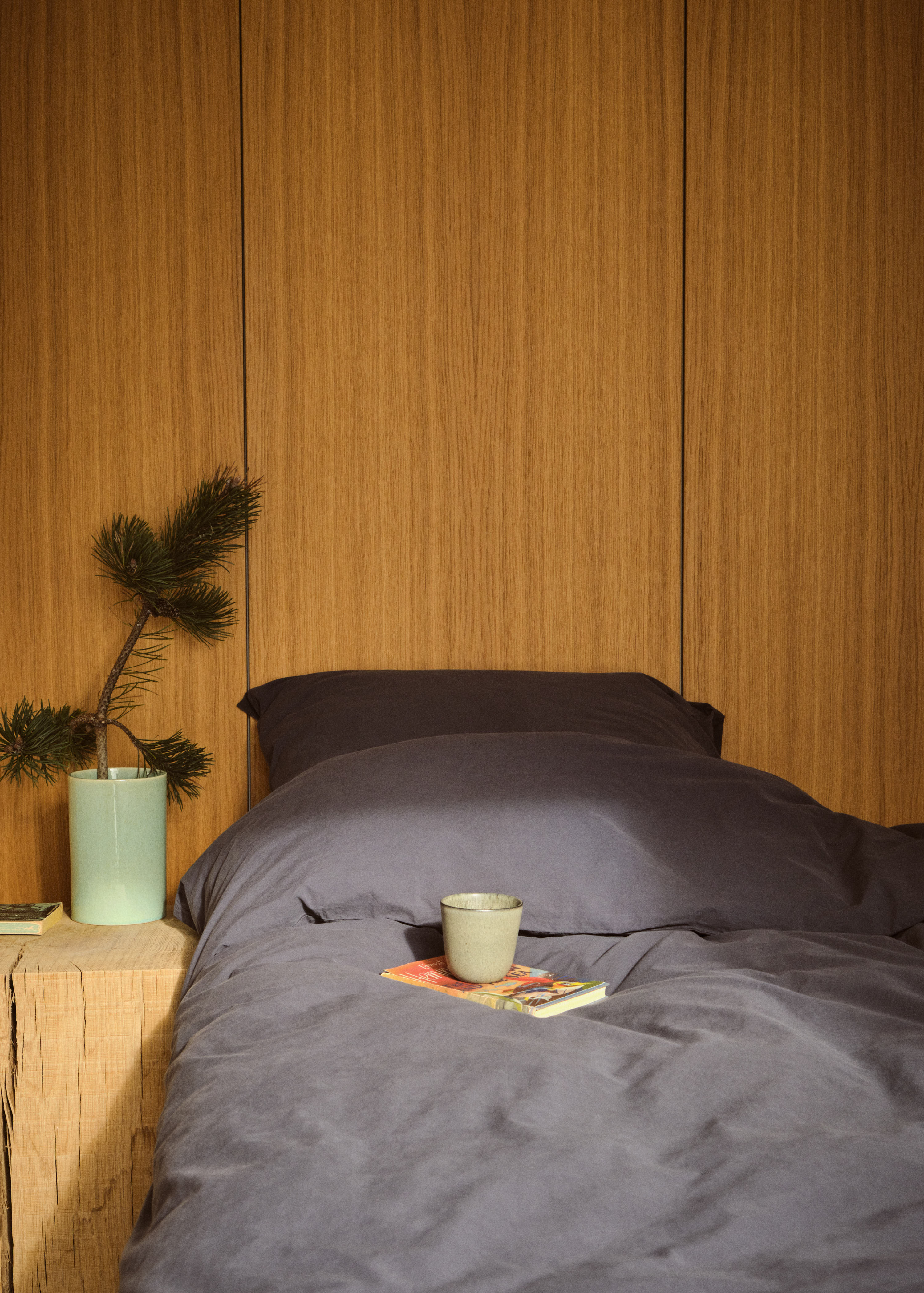 Bed Set - Plain - 140 X 220 + 80 X 80 - Navy