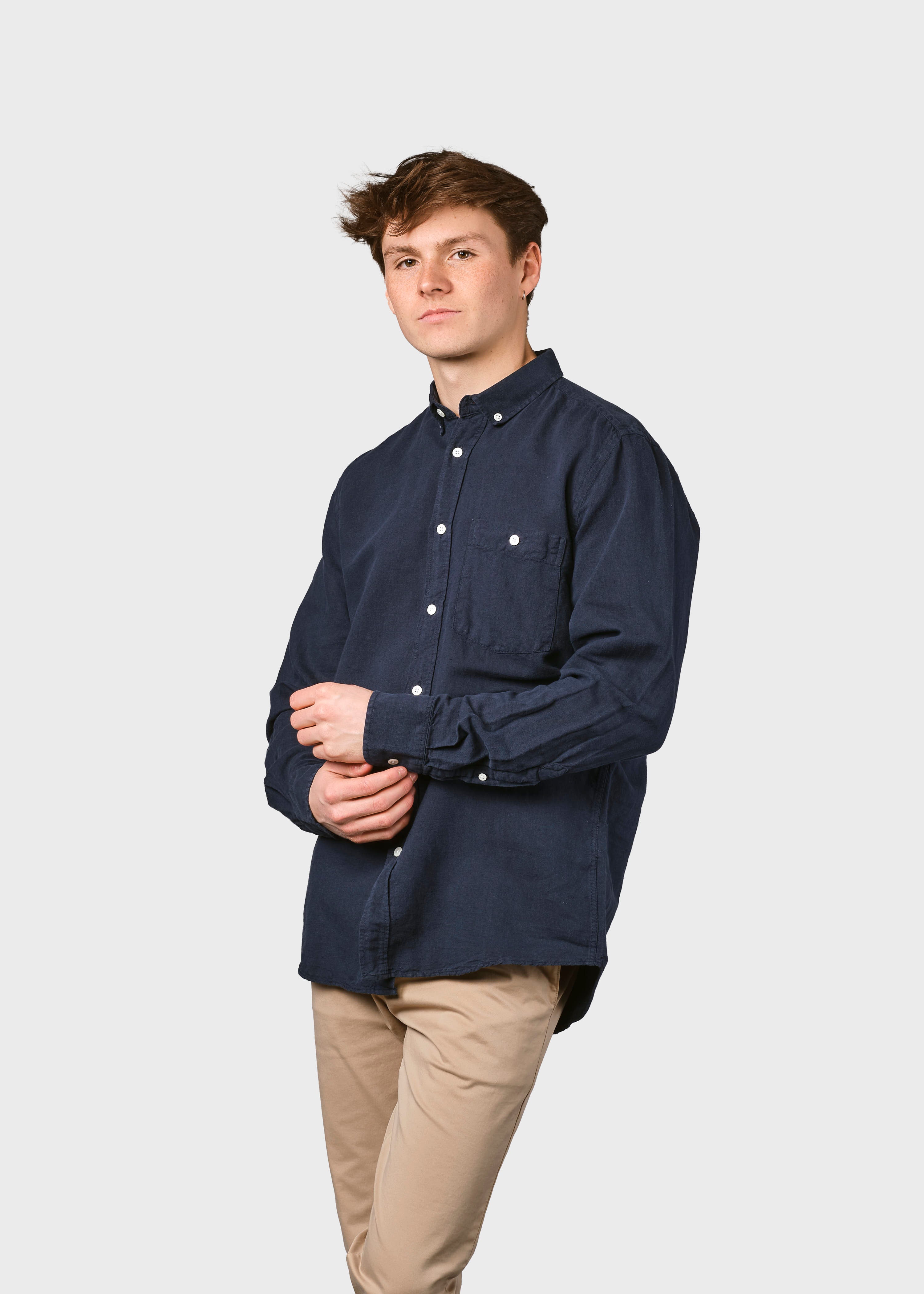 Benjamin Linen Shirt - Navy