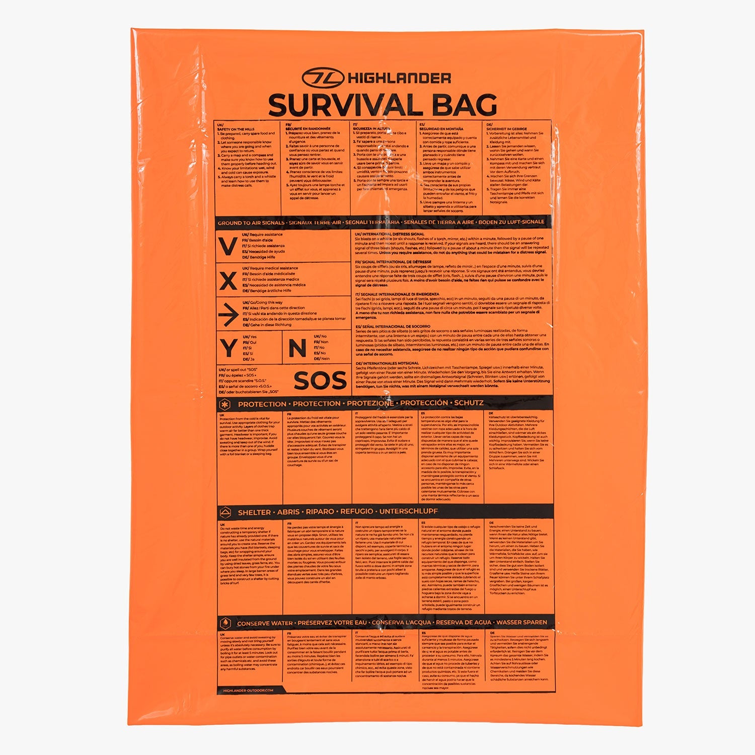 Highlander - Extra large survival tent bag, Orange