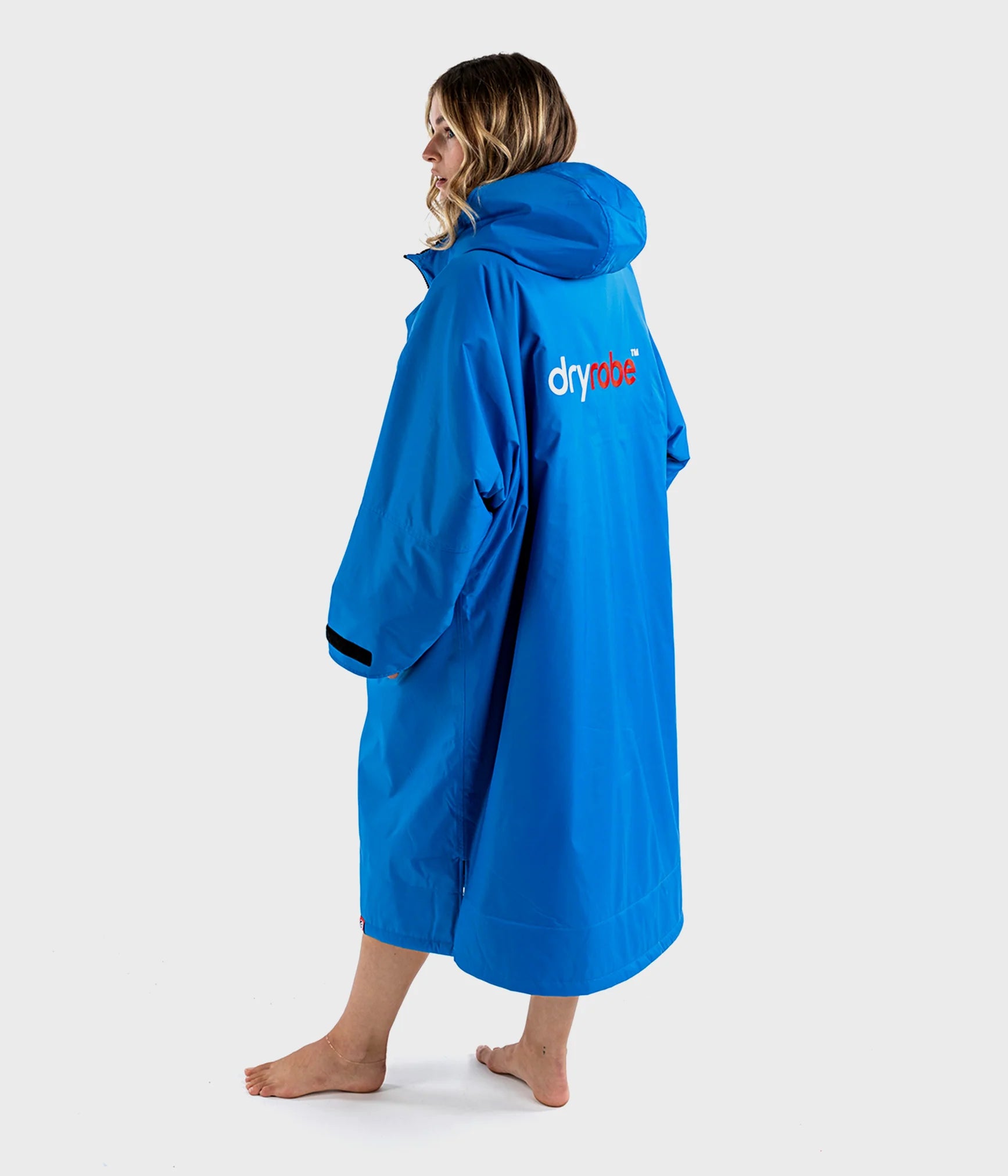 Dryrobe advance long sleeve poncho | adults | black cobalt blue black - recycled