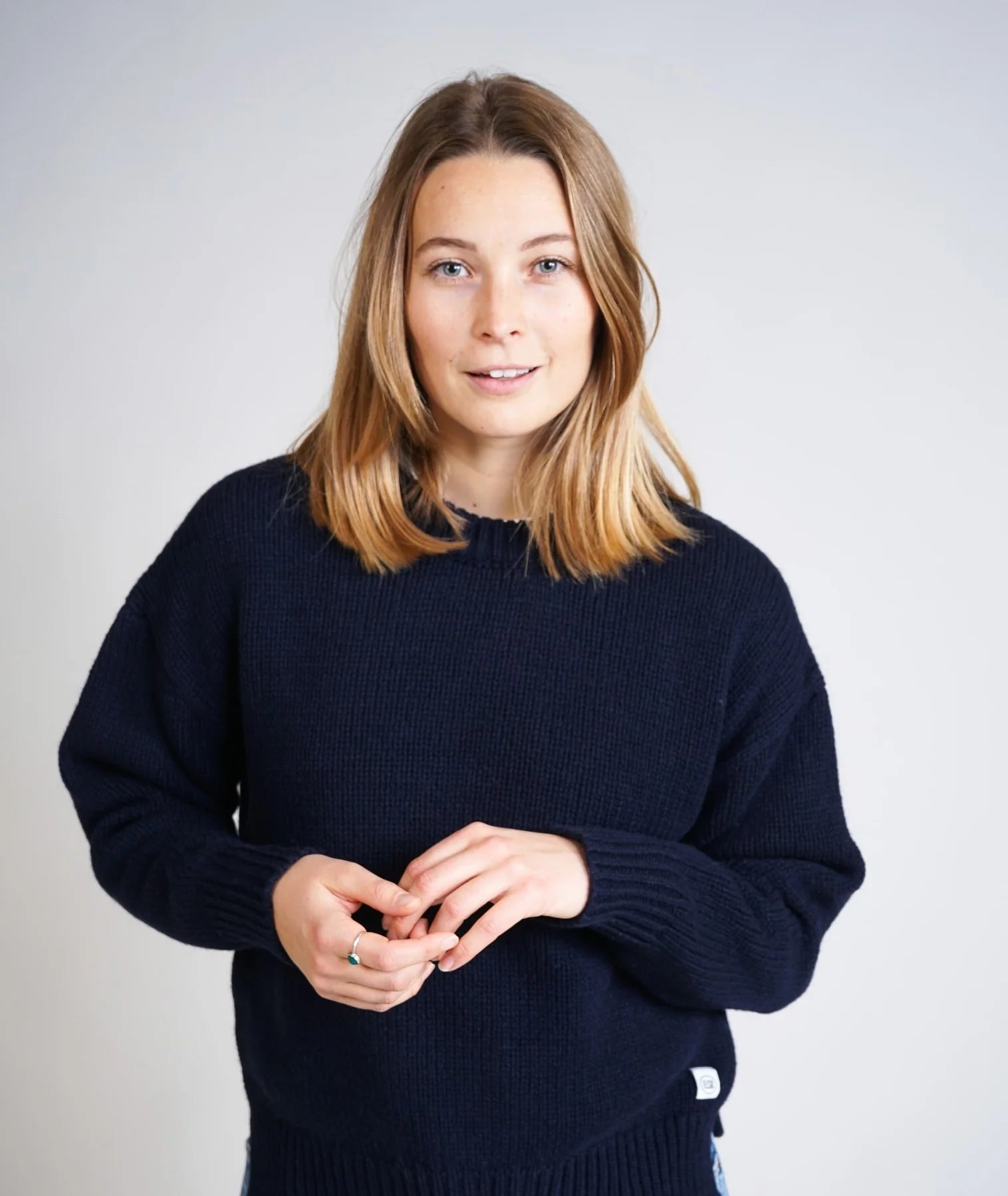 Pull ras du cou tricoté pour femmes VorupS 