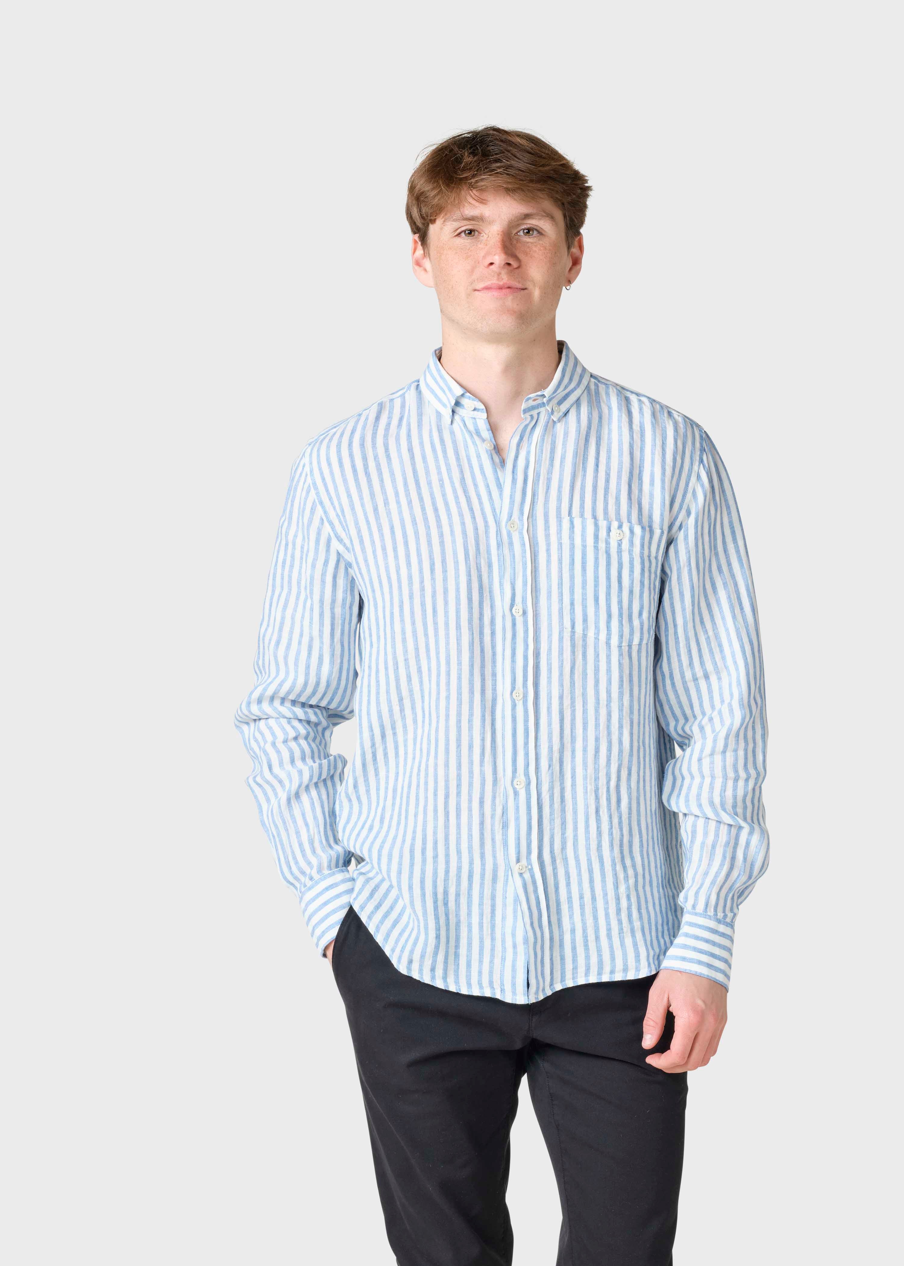 Dennis Striped Shirt - Cream/light Blue