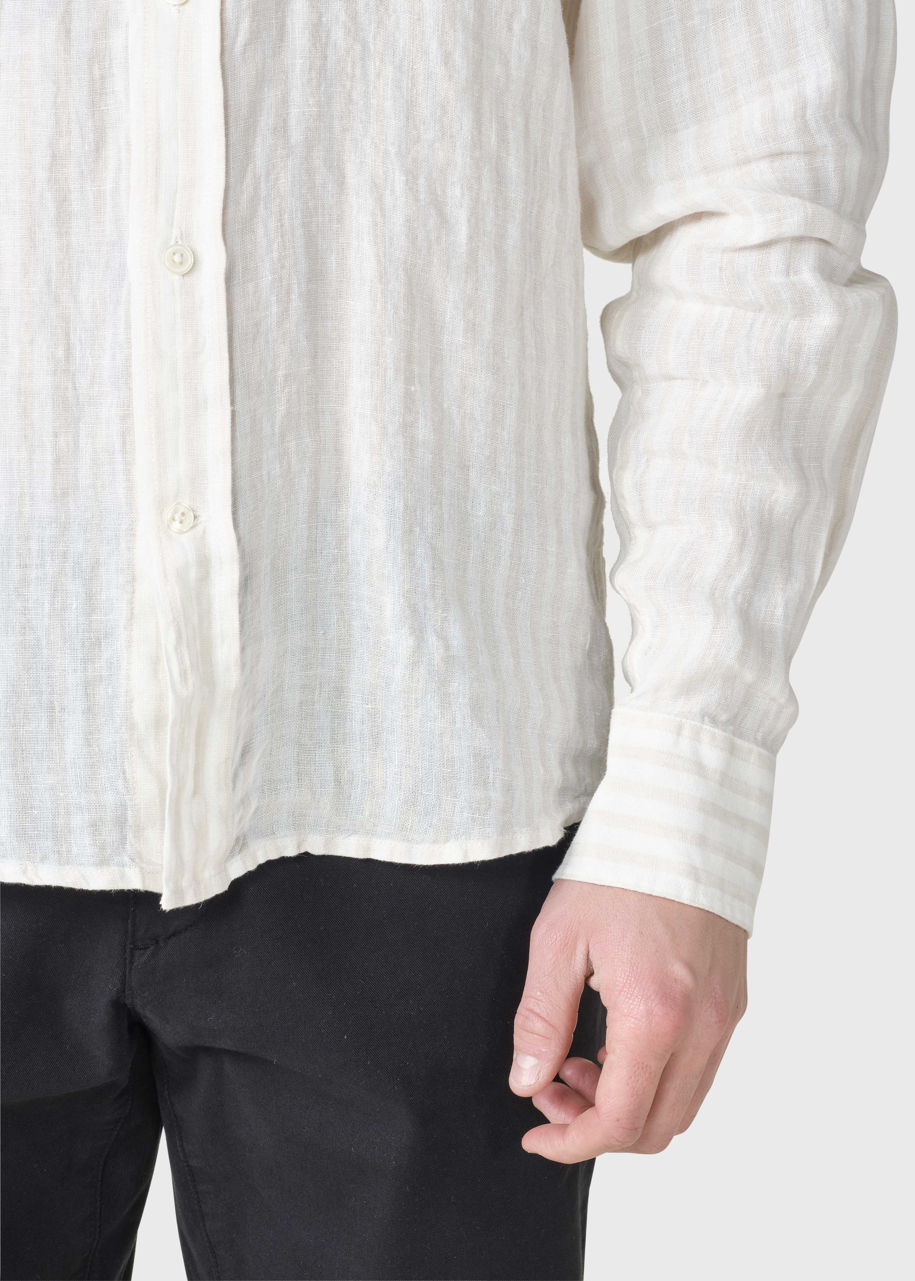 Dennis Striped Shirt - Cream/sand