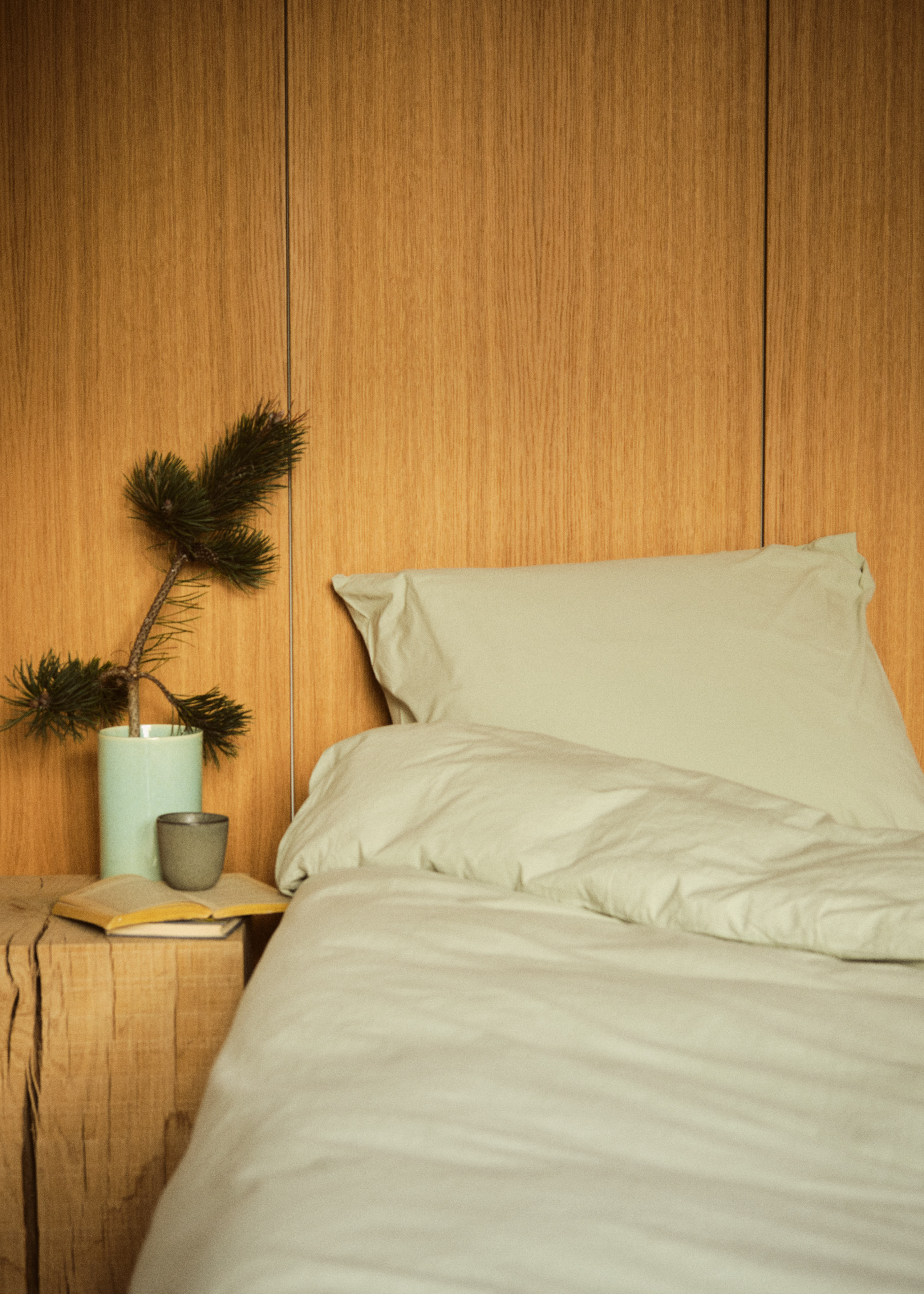 Bed Set - Plain - 140 X 200 + 80 X 80 - Sage