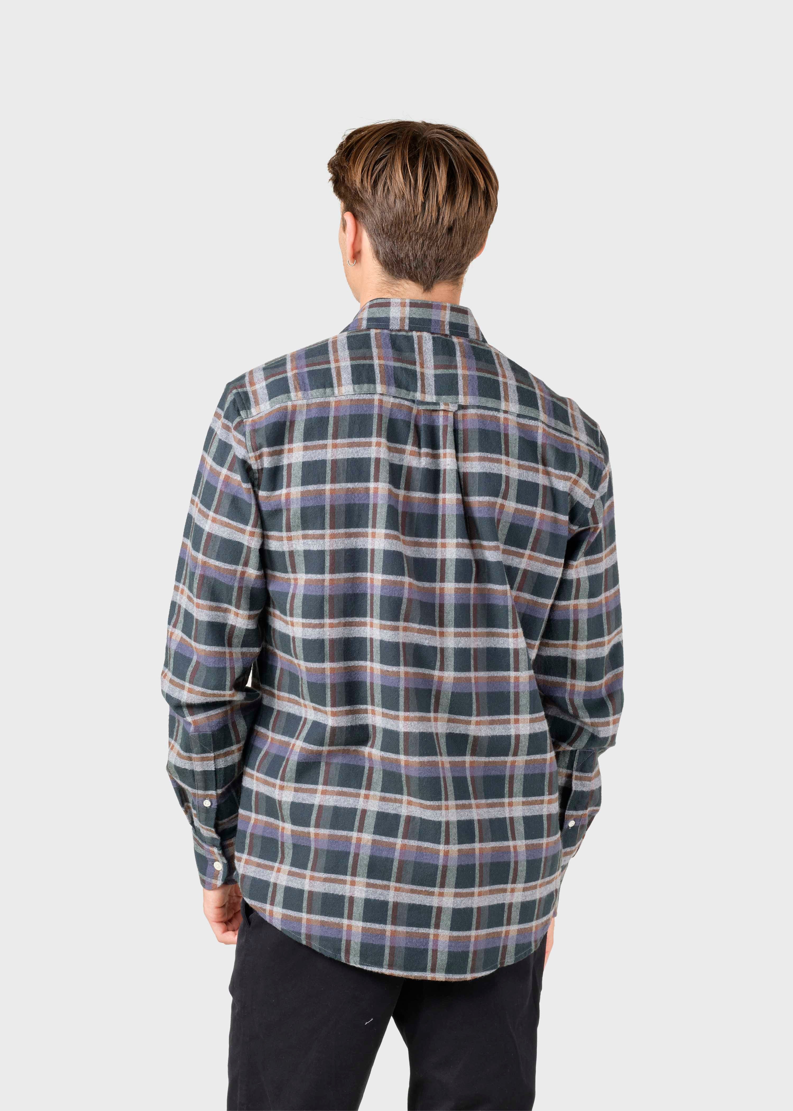 Eddie Shirt - Moss Green/grey/navy