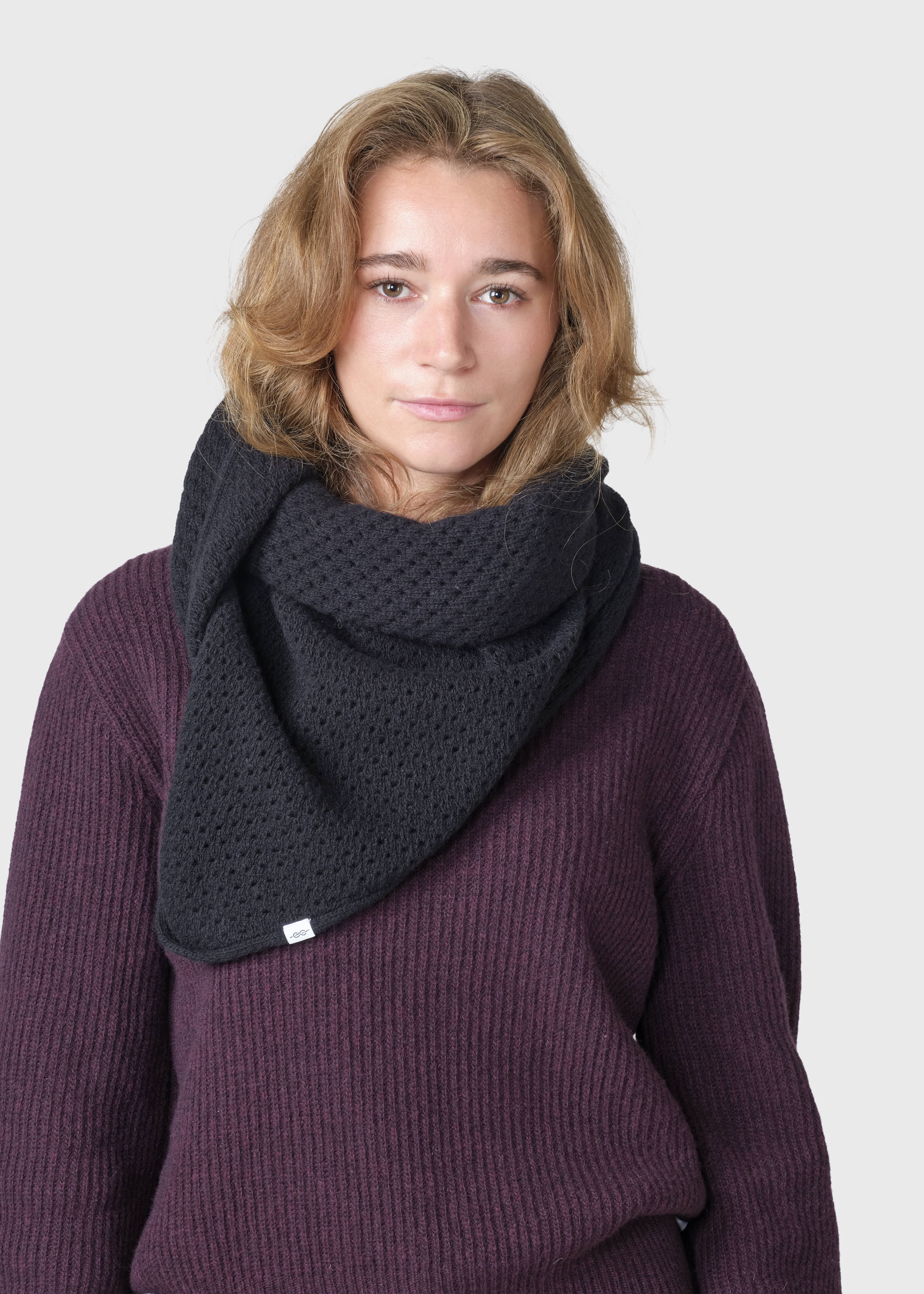 Ester Large Knit Scarf - Black