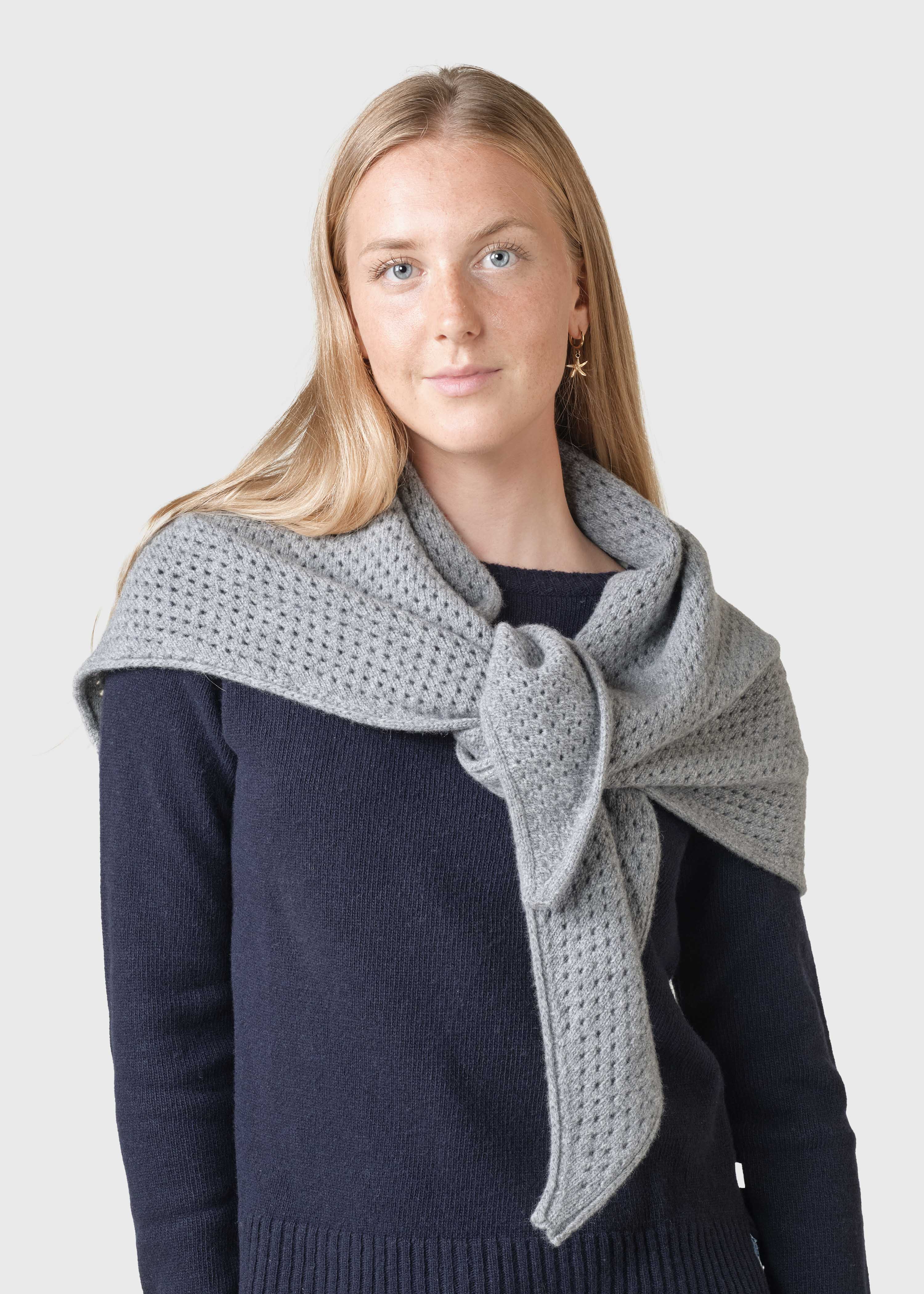 Ester Large Knit Scarf - Light Grey