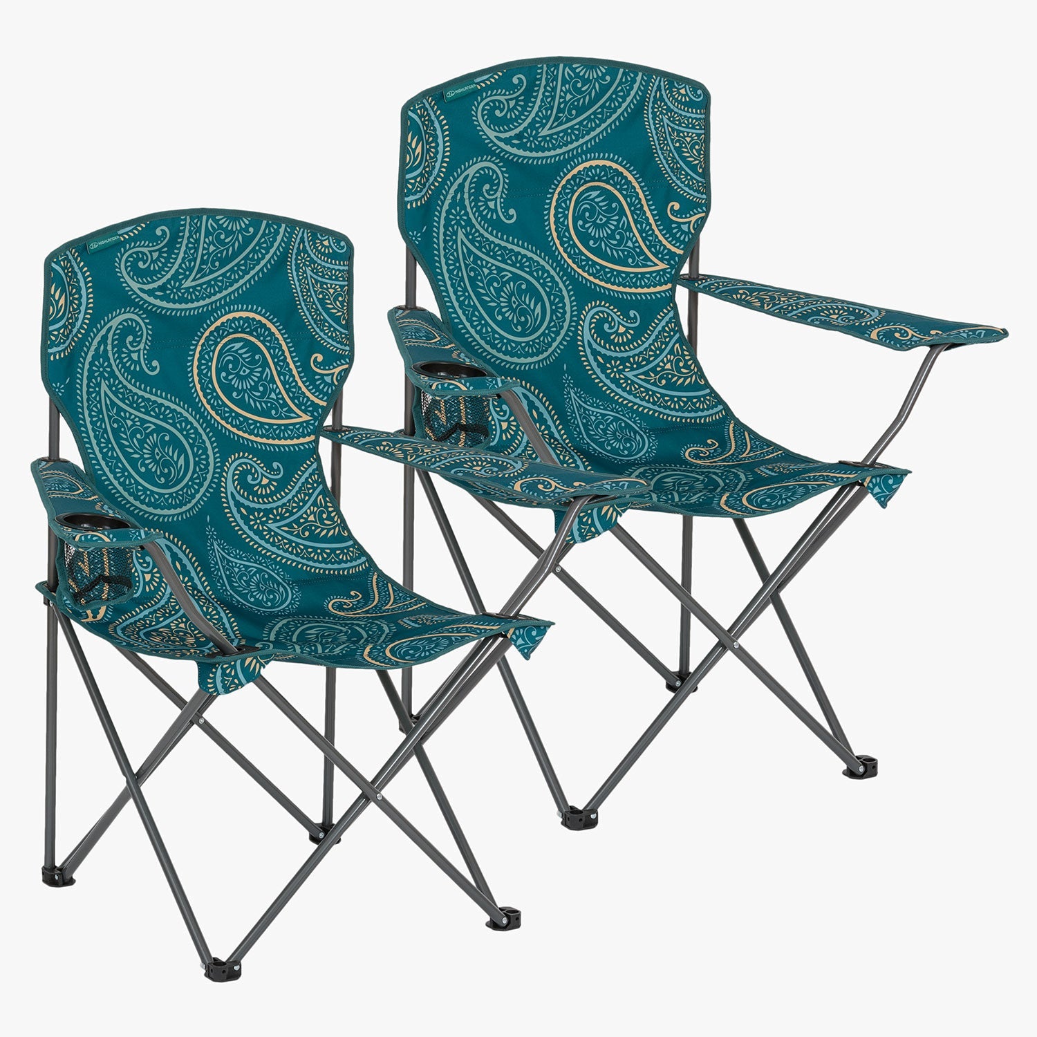 Highlander - Stirling Camping Chair, 2 Pack, Paisley Teal